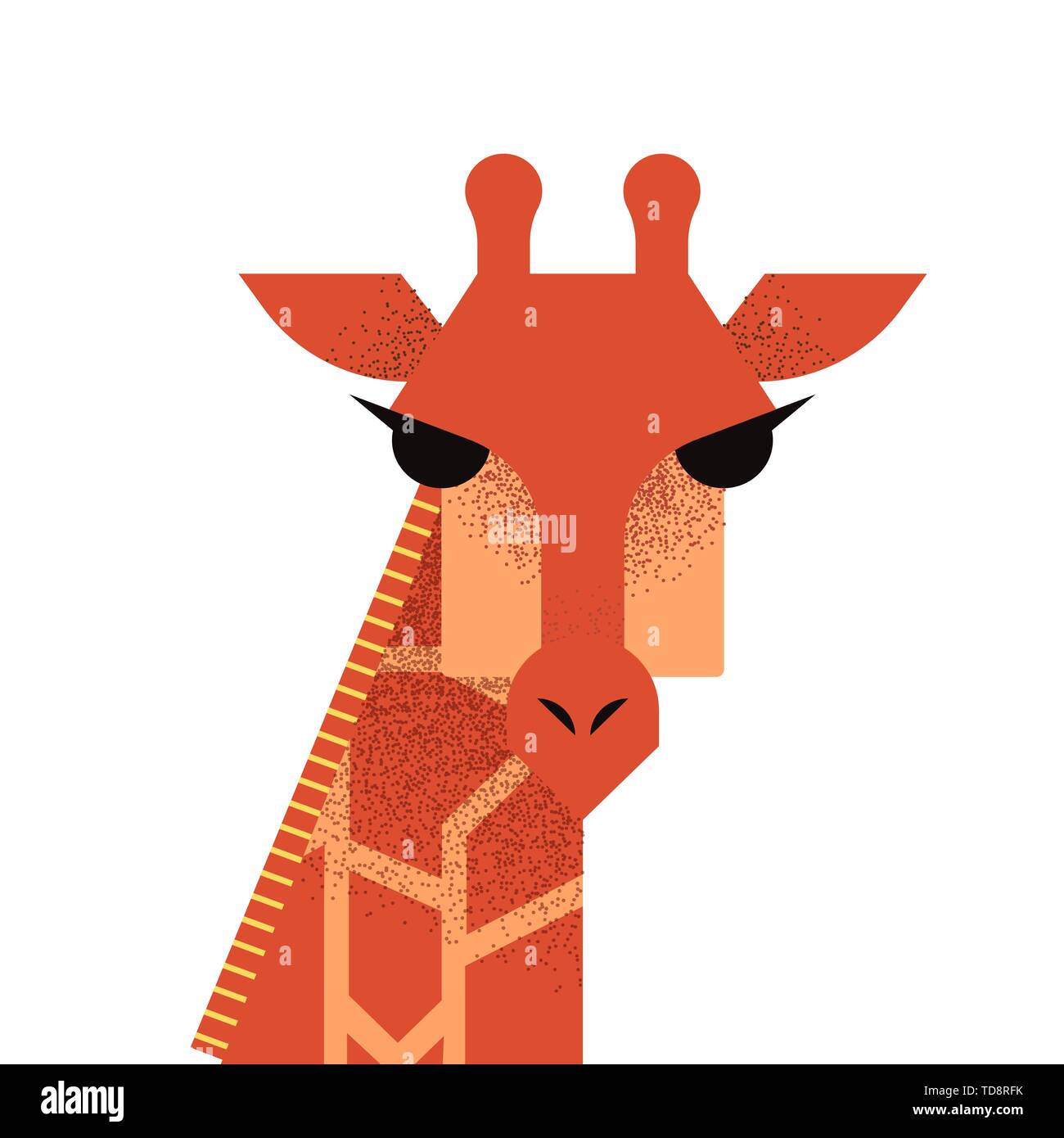 Animal girafe illustration dans télévision cartoon style isolé sur fond blanc. Illustration de Vecteur