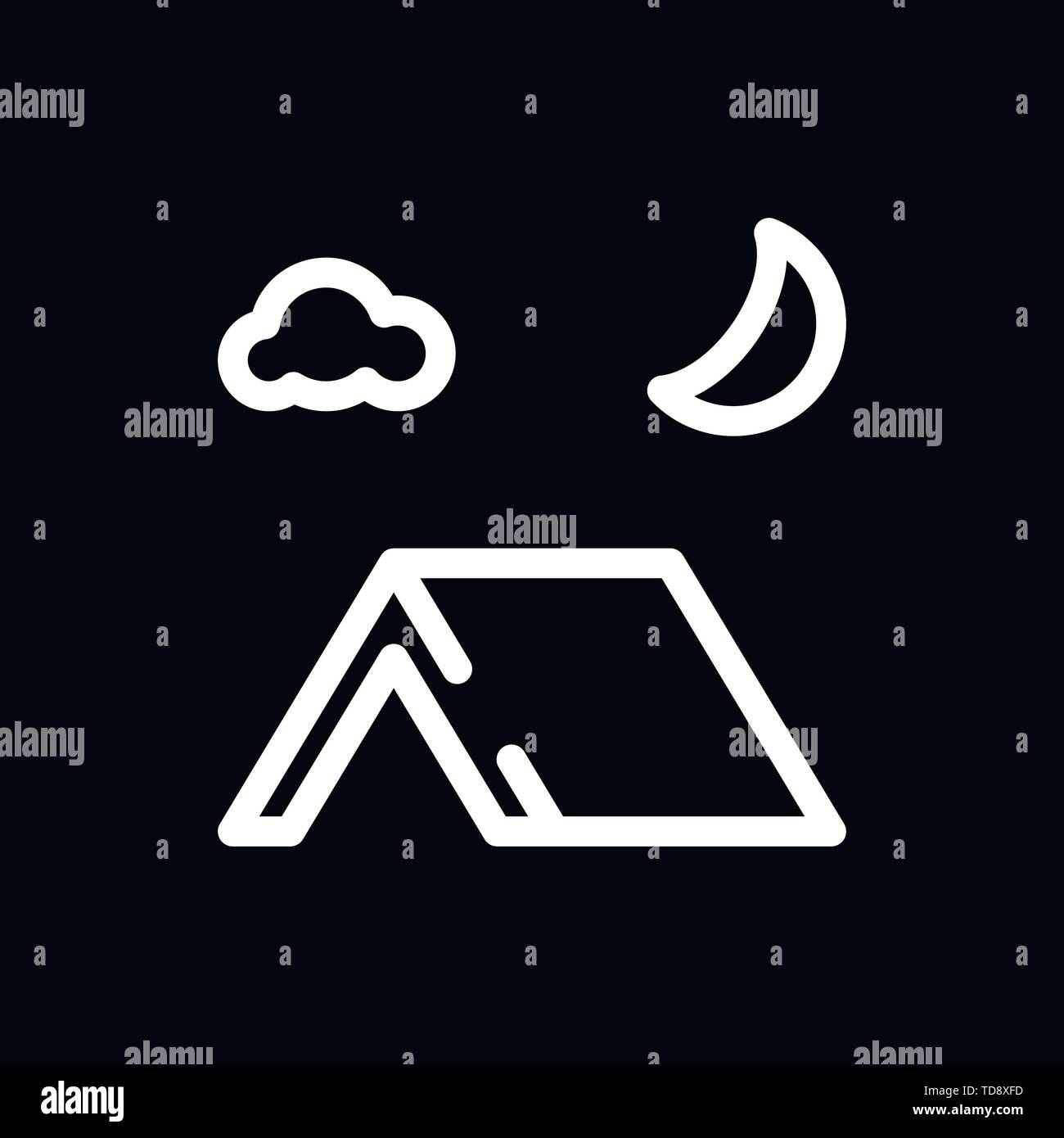 Camping simple icône. Camping Universal icônes à utiliser pour l'interface utilisateur web et mobile Illustration de Vecteur