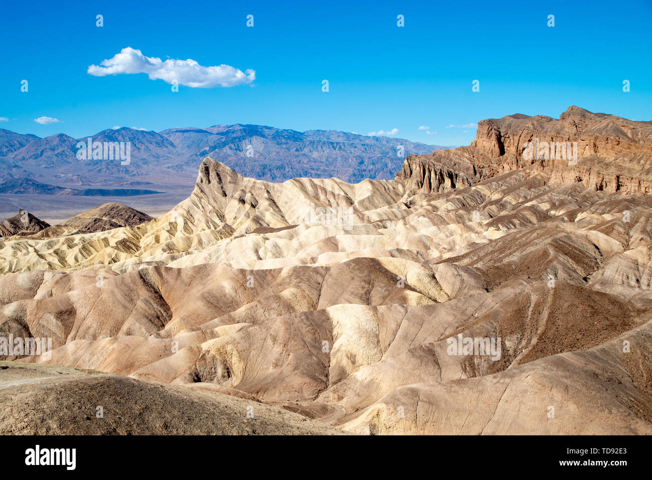 Formulaire de mudstones Zabriskie Point Death Valley Badlands National Park en Californie Banque D'Images