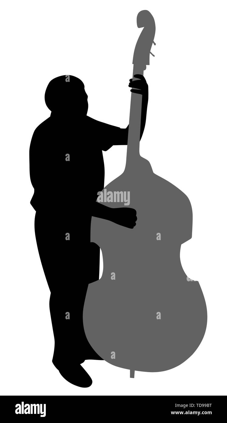 Homme jouant de la contrebasse Illustration de Vecteur