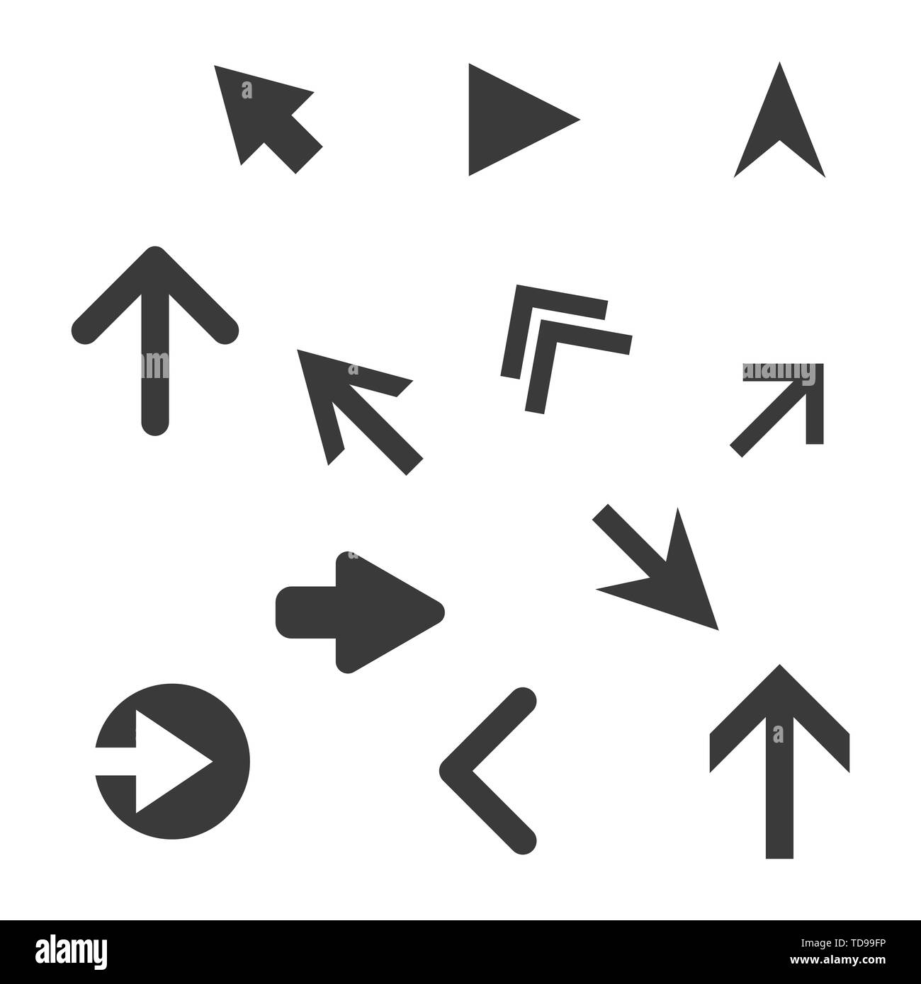 La flèche des icônes. Vector icons set couleur noir Illustration de Vecteur