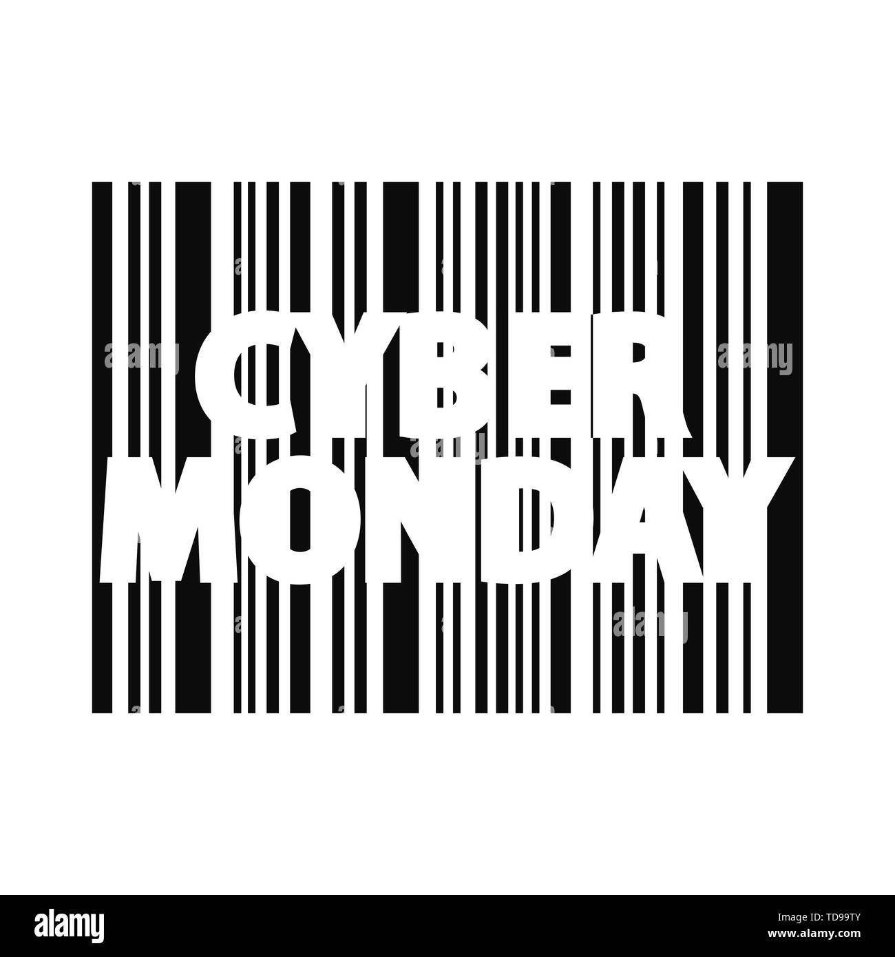 Inscription Cyber Monday. Code barre style. vector Illustration de Vecteur
