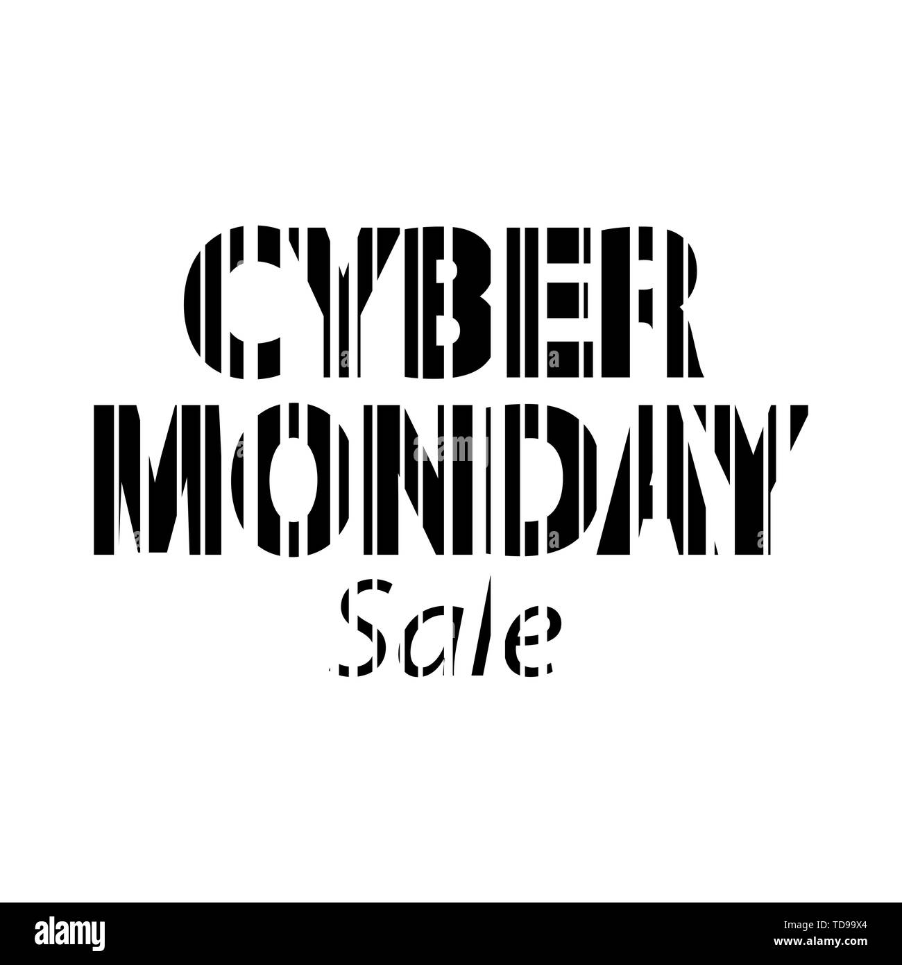 Inscription Cyber Monday. Code barre style. vector Illustration de Vecteur