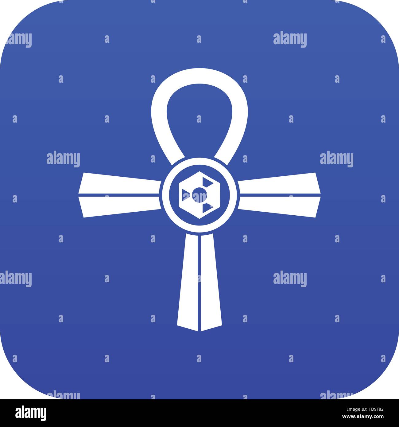Icône Symbole Ankh Egypte bleu numérique Illustration de Vecteur