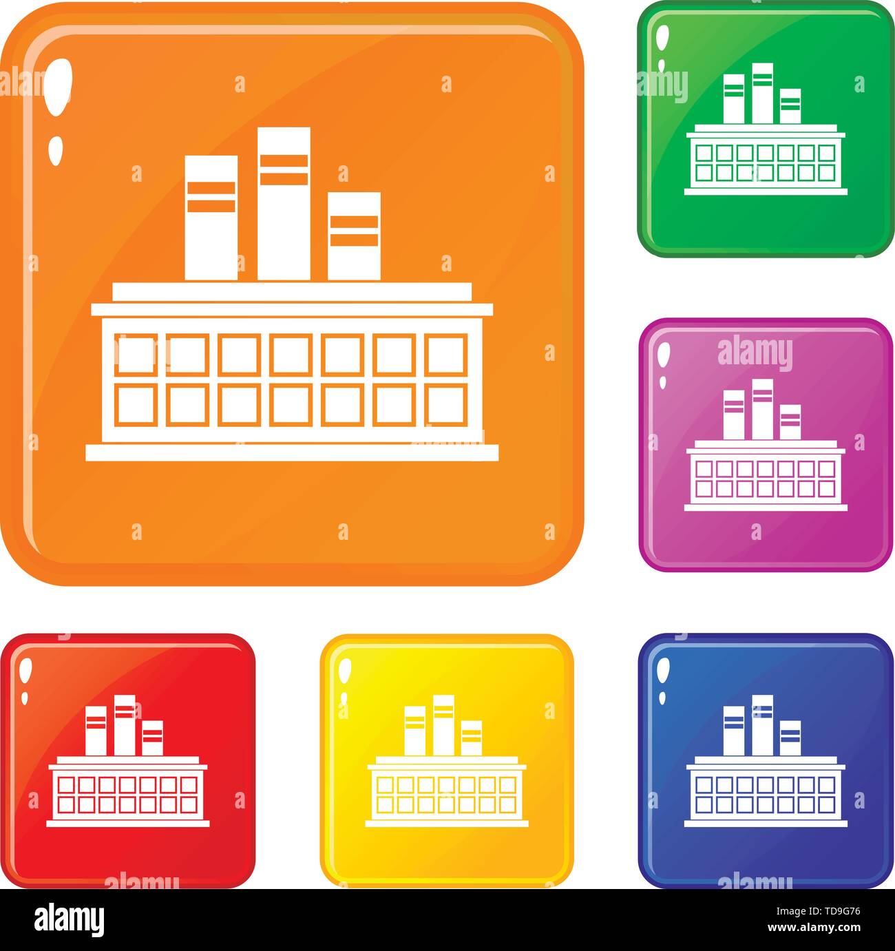 Raffinerie de pétrole icons set vector color Illustration de Vecteur