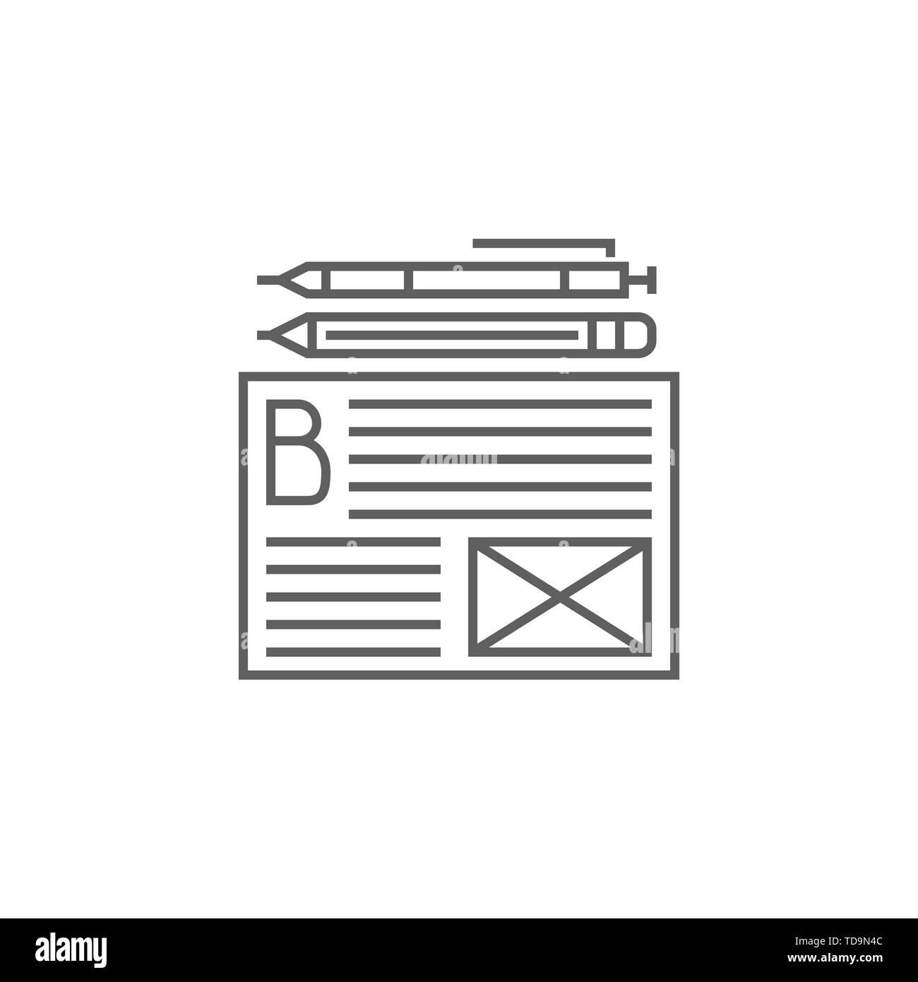 Services de blogs vecteur connexe sur l'icône de la ligne mince. Isolé sur fond blanc. Avc. modifiable Vector Illustration. Illustration de Vecteur