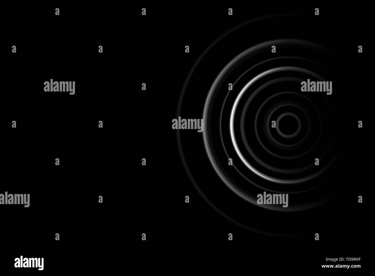 Cercle Blanc cible dans la pièce sombre, abstract background Banque D'Images