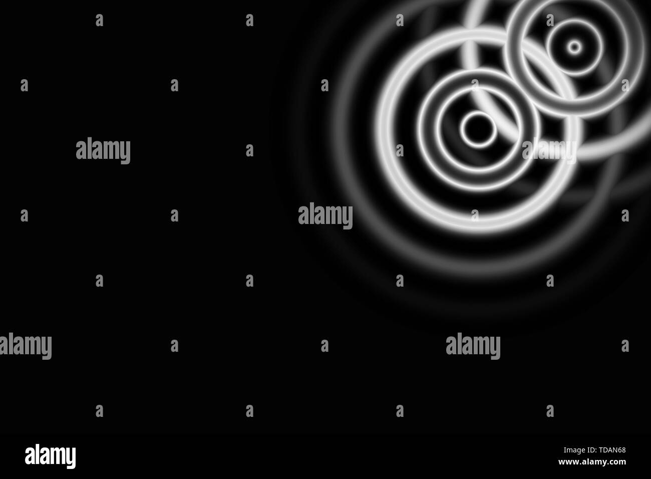 Résumé L'effet vortex avec anneau cercle blanc sur fond noir Banque D'Images