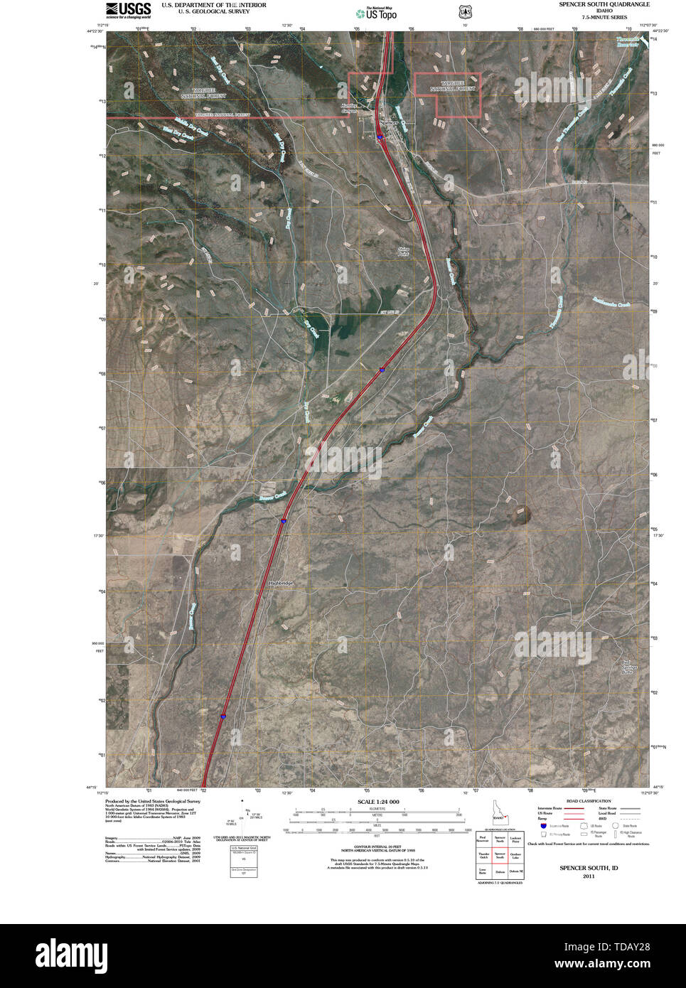 Carte de spencer idaho Banque de photographies et d’images à haute