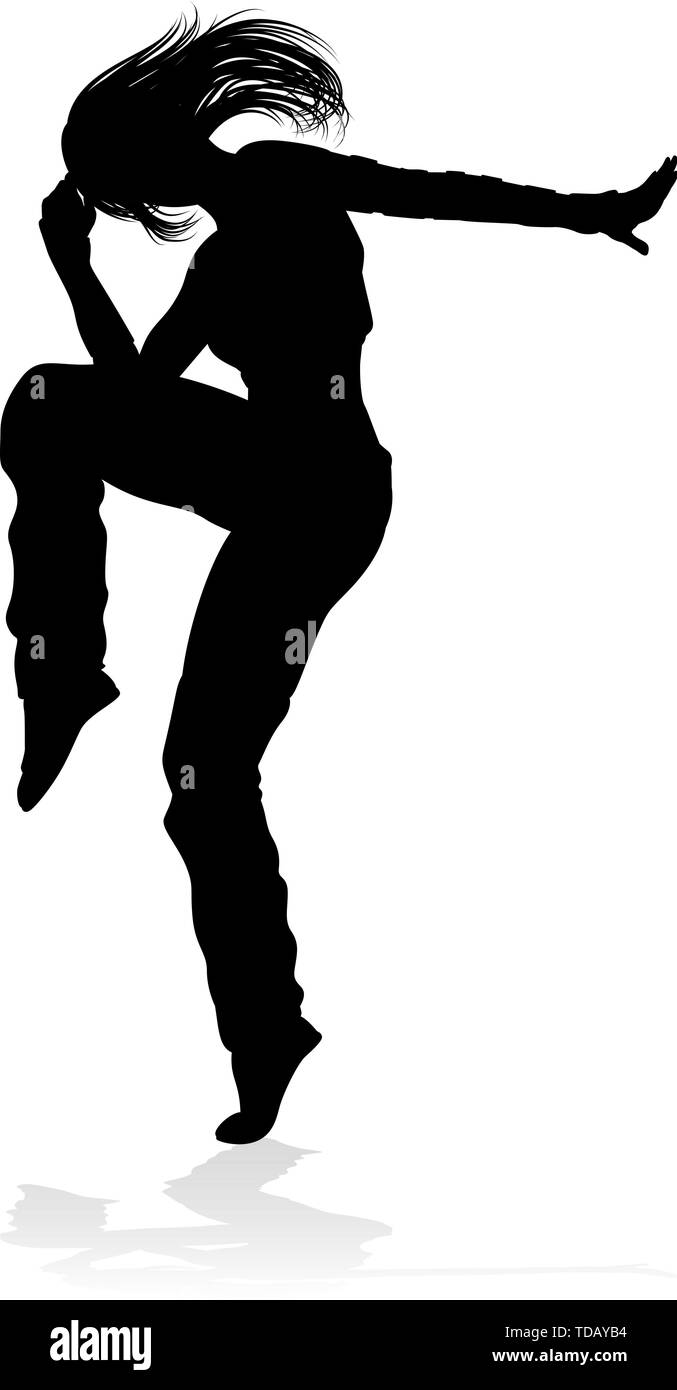 Street Dance Dancer Silhouette Illustration de Vecteur