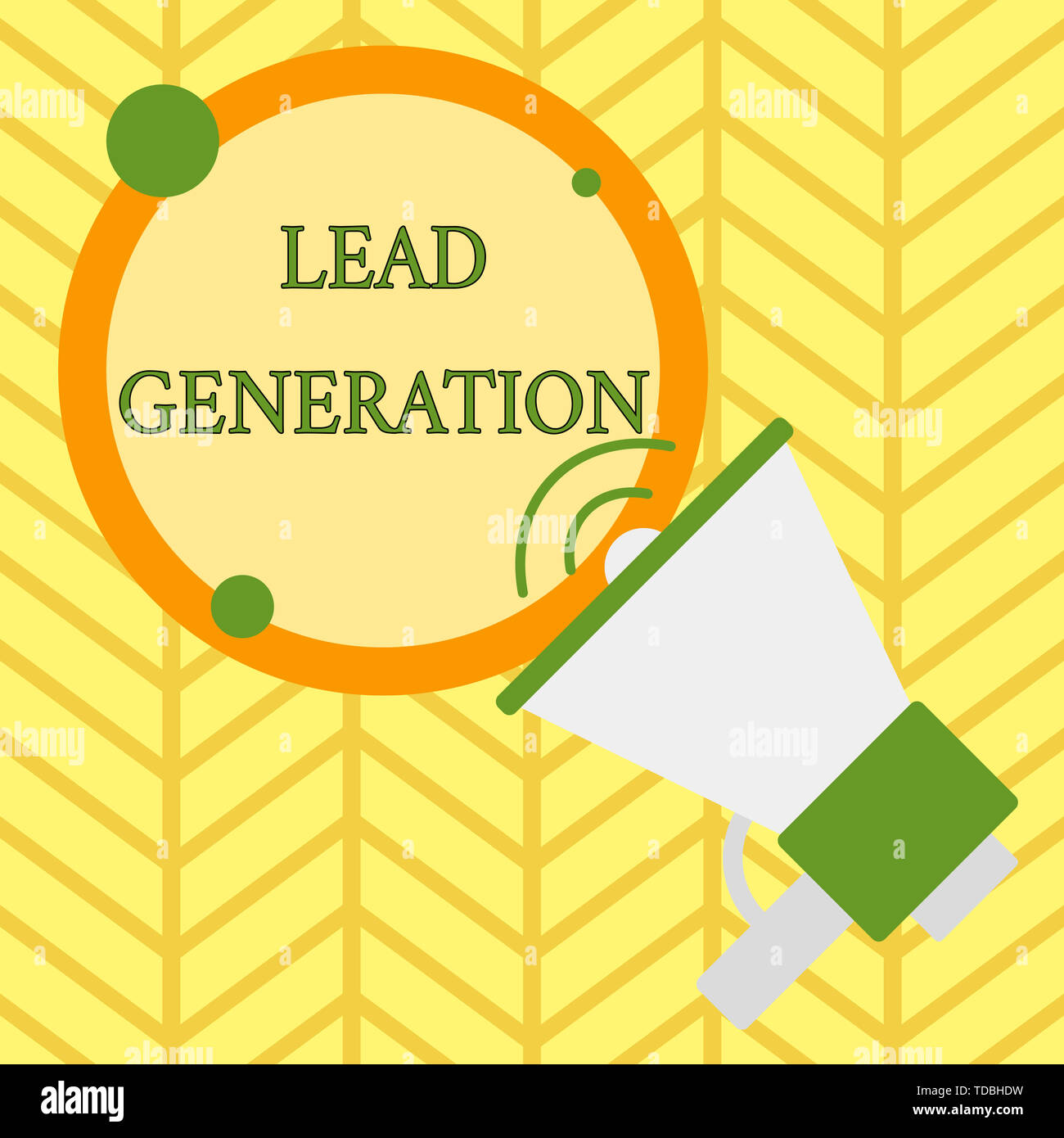 Texte de l'écriture écrit la génération de fil. Initiation photo conceptuelle de l'intérêt des consommateurs ou de l'enquête en produits SpeakingTrumpet course ronde vide Banque D'Images