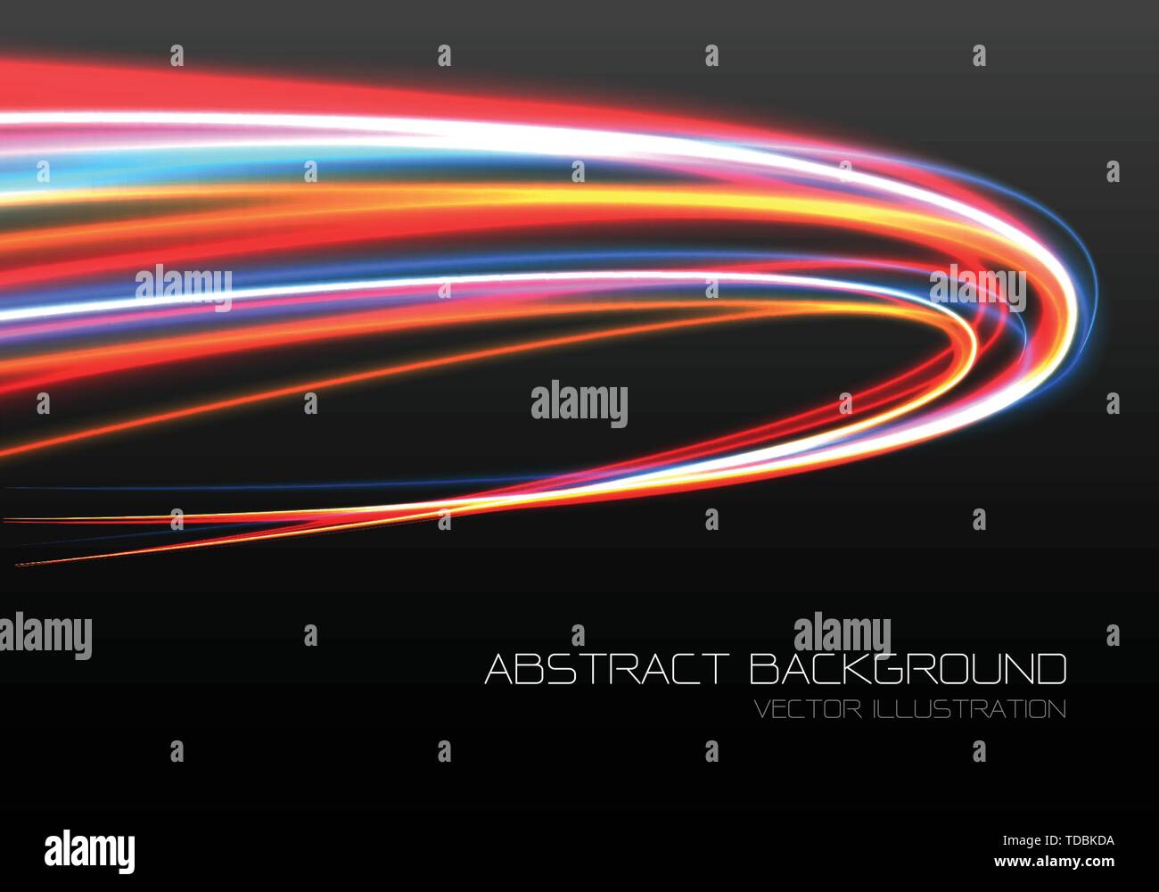Abstract color light courbe de vitesse rapide motion sur la technologie de l'arrière-plan noir de luxe d'illustration vectorielle. Illustration de Vecteur