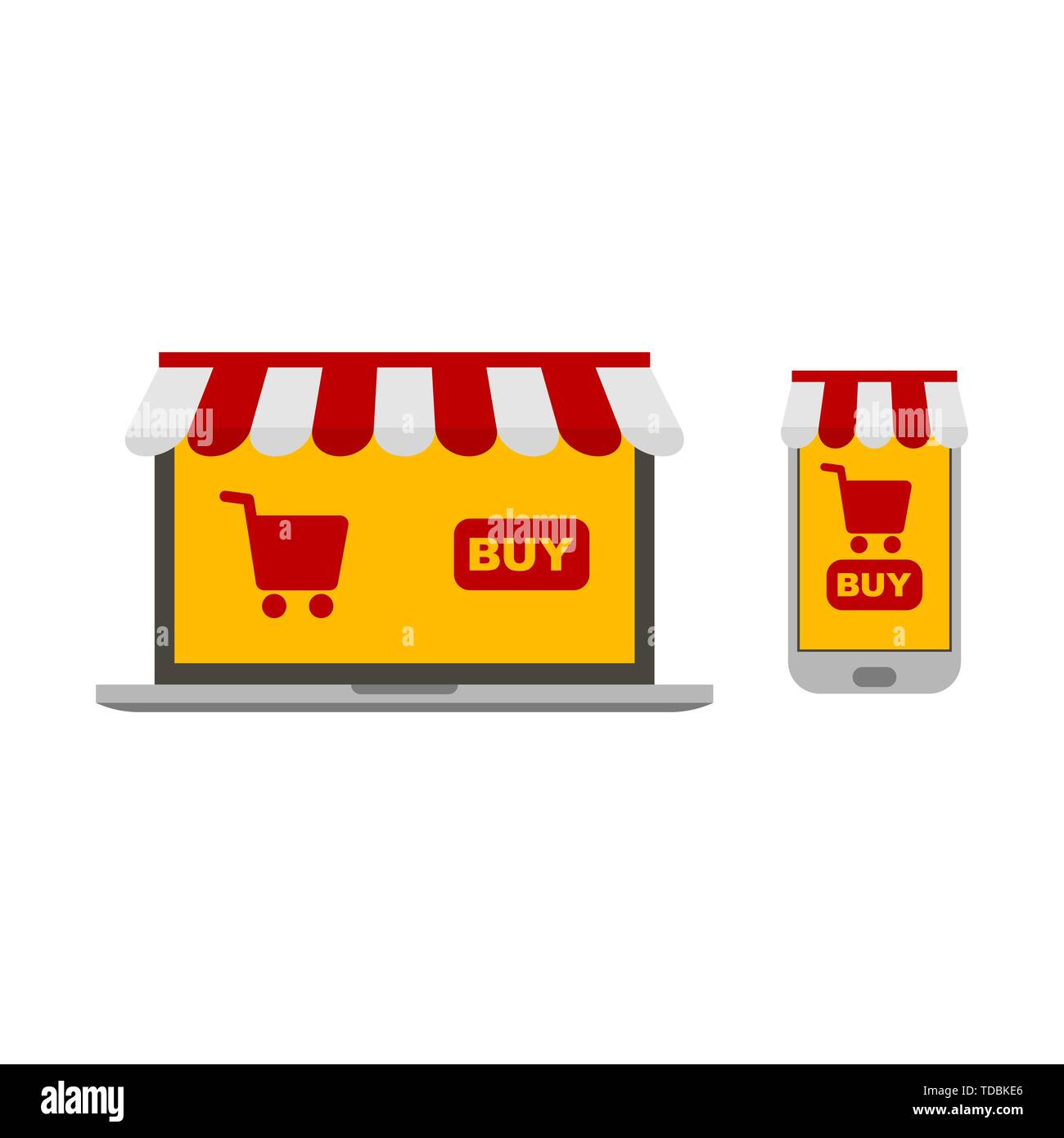 Internet shopping concept illustration. L'argent électronique. Vector Illustration de Vecteur