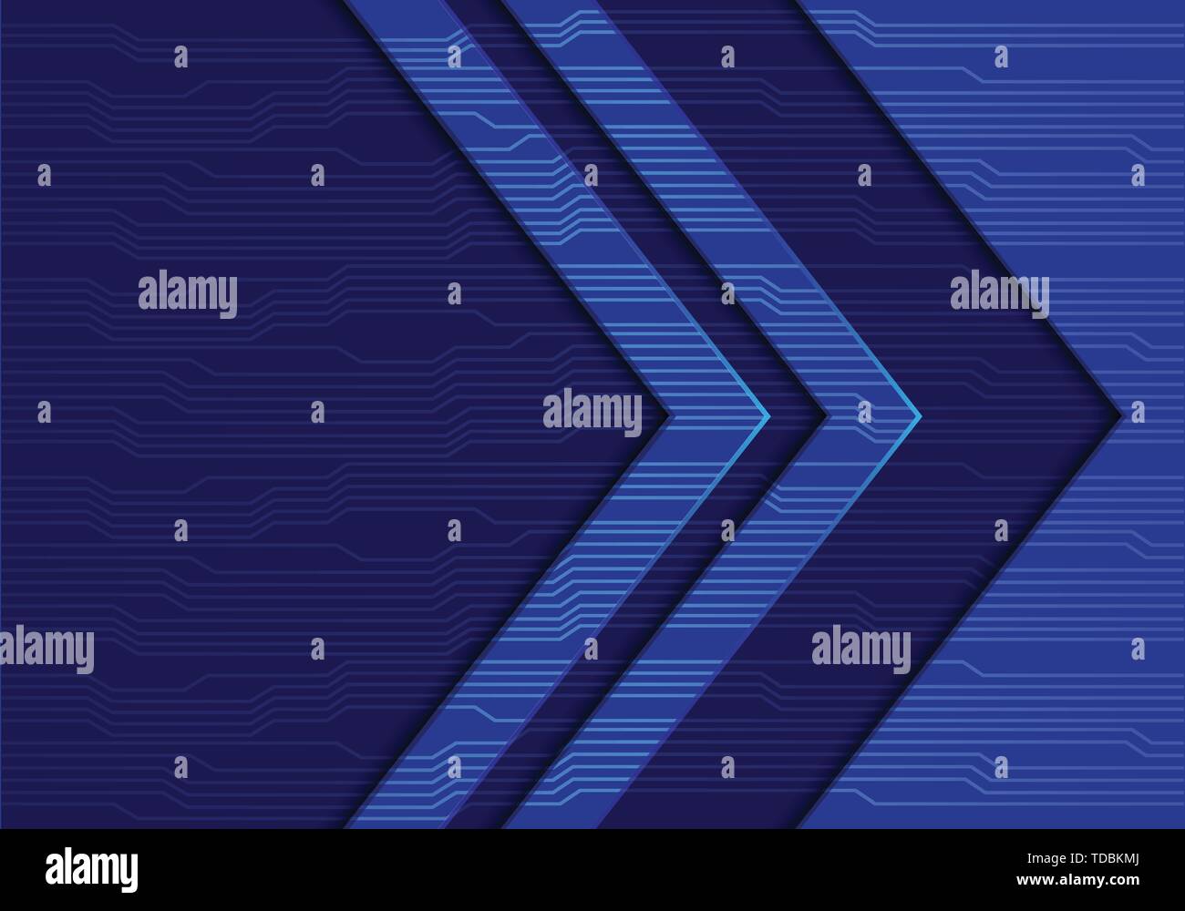 Résumé du circuit de direction de flèche bleue avec motif espace moderne design futuristic background vector illustration. Illustration de Vecteur