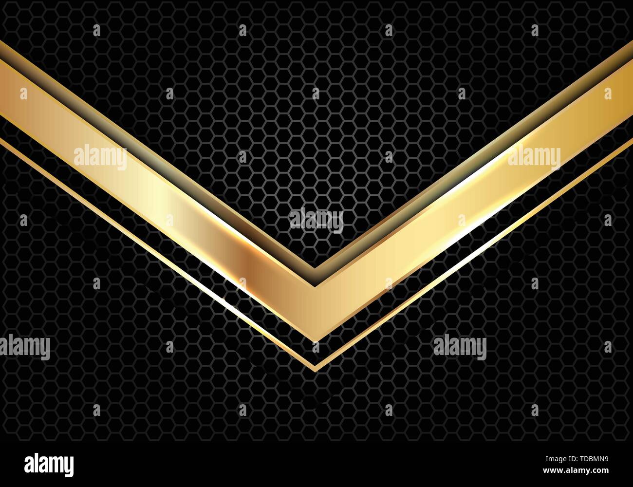 Résumé Le sens de la flèche d'or le cercle gris foncé design maille luxe moderne futuristic background vector illustration. Illustration de Vecteur