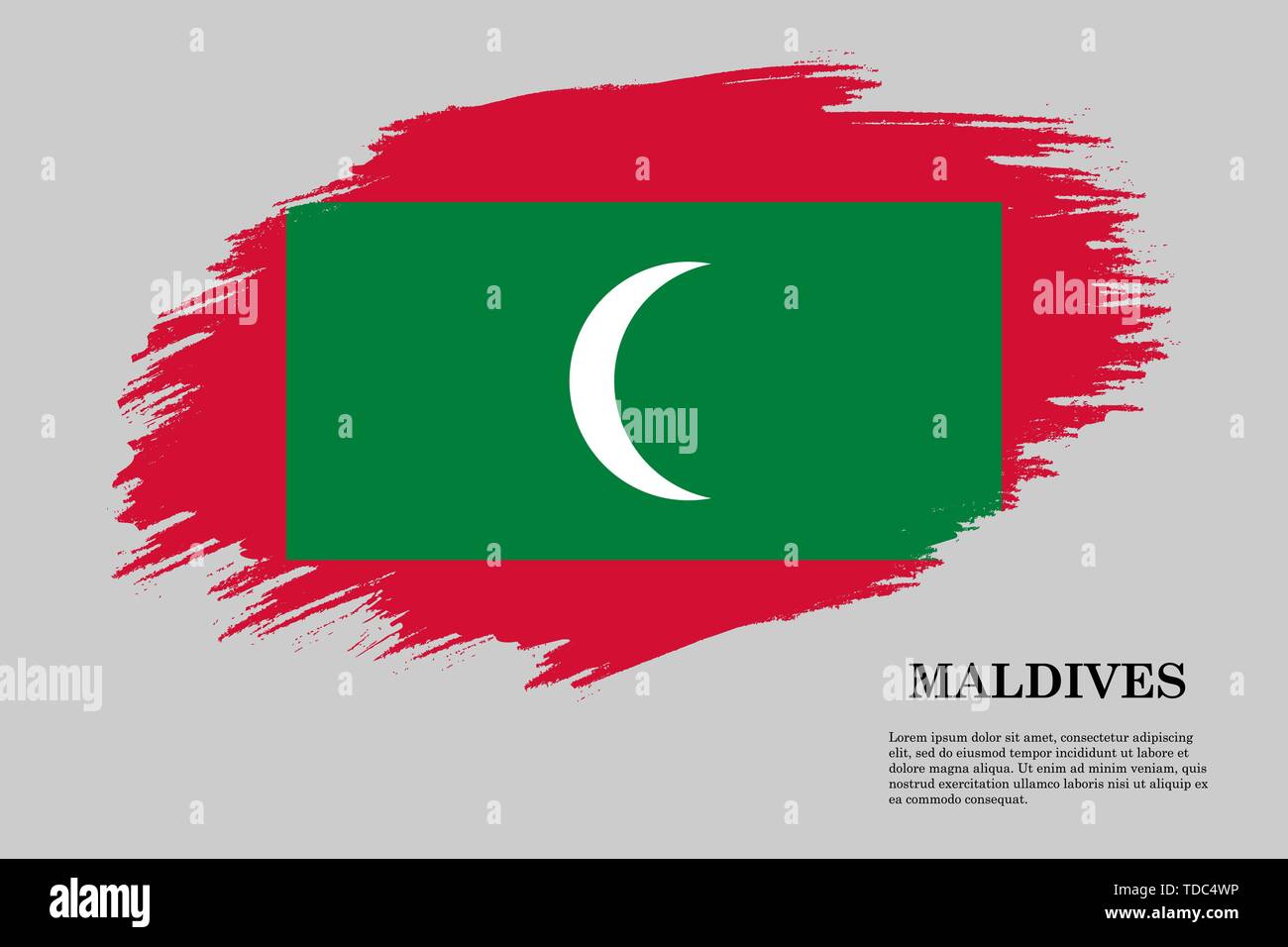 Pavillon de style coup de pinceau Maldives . Modèle pour votre conception Illustration de Vecteur
