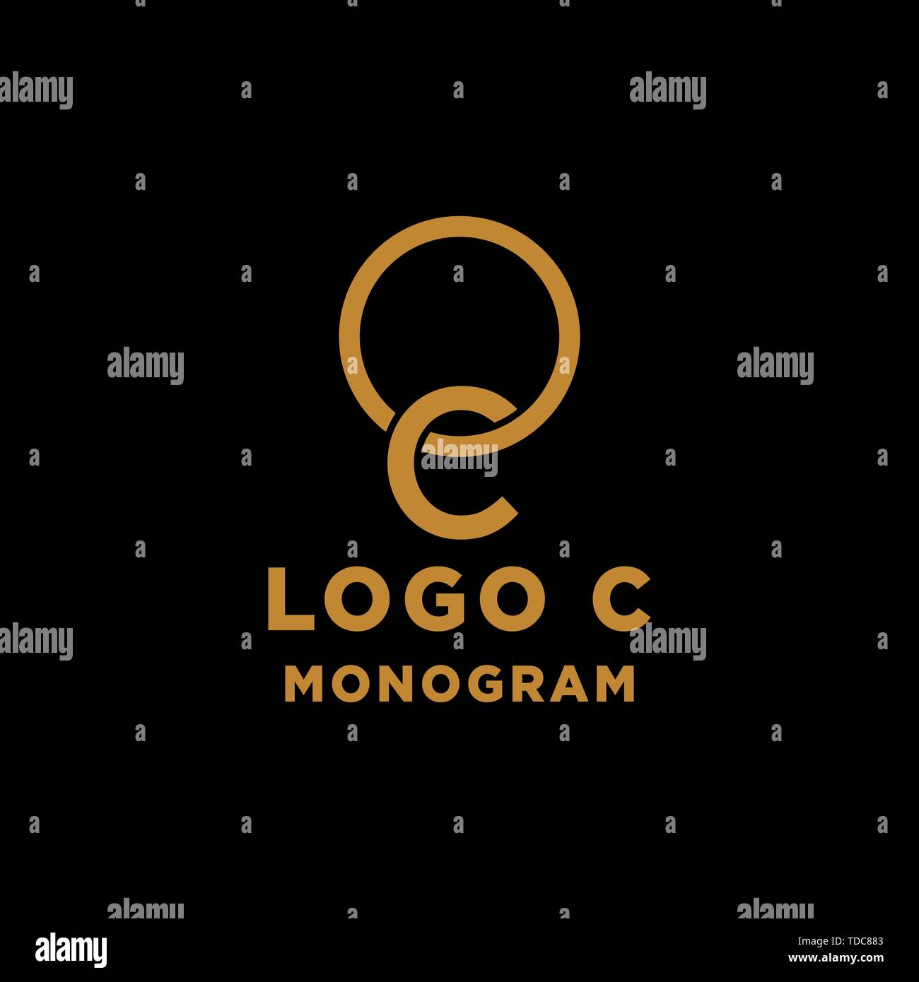C initial de luxe design logo icône vecteur élément isolé Illustration de Vecteur