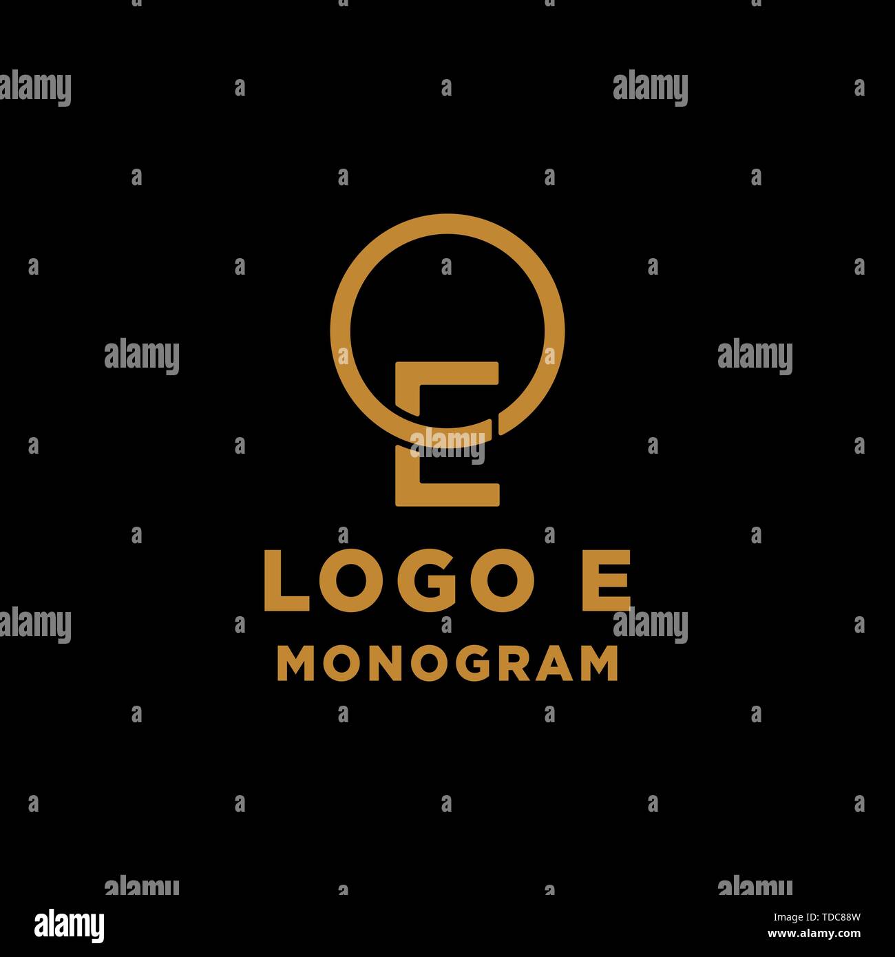 E initiale de luxe design logo icône vecteur élément isolé Illustration de Vecteur