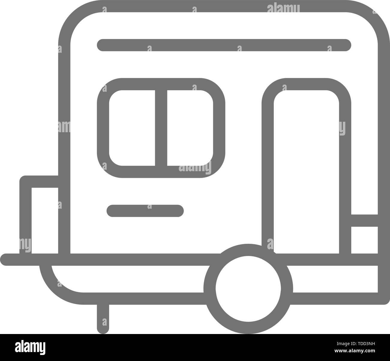 Camping remorque, caravane, camping-icône ligne. Illustration de Vecteur