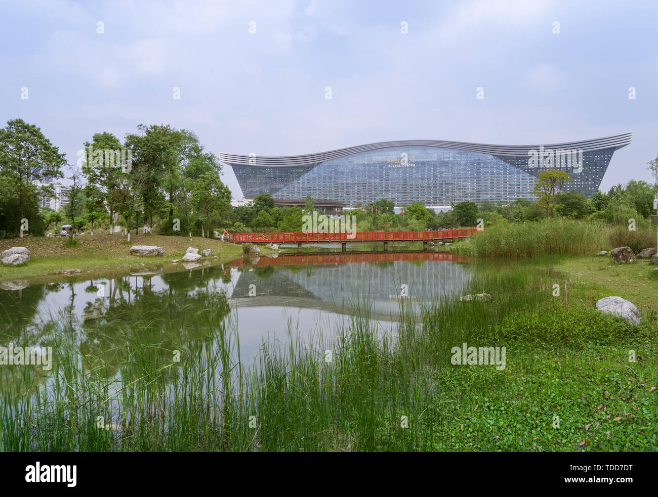 Décor de Jincheng Lake Centre Mondial, Chengdu Banque D'Images