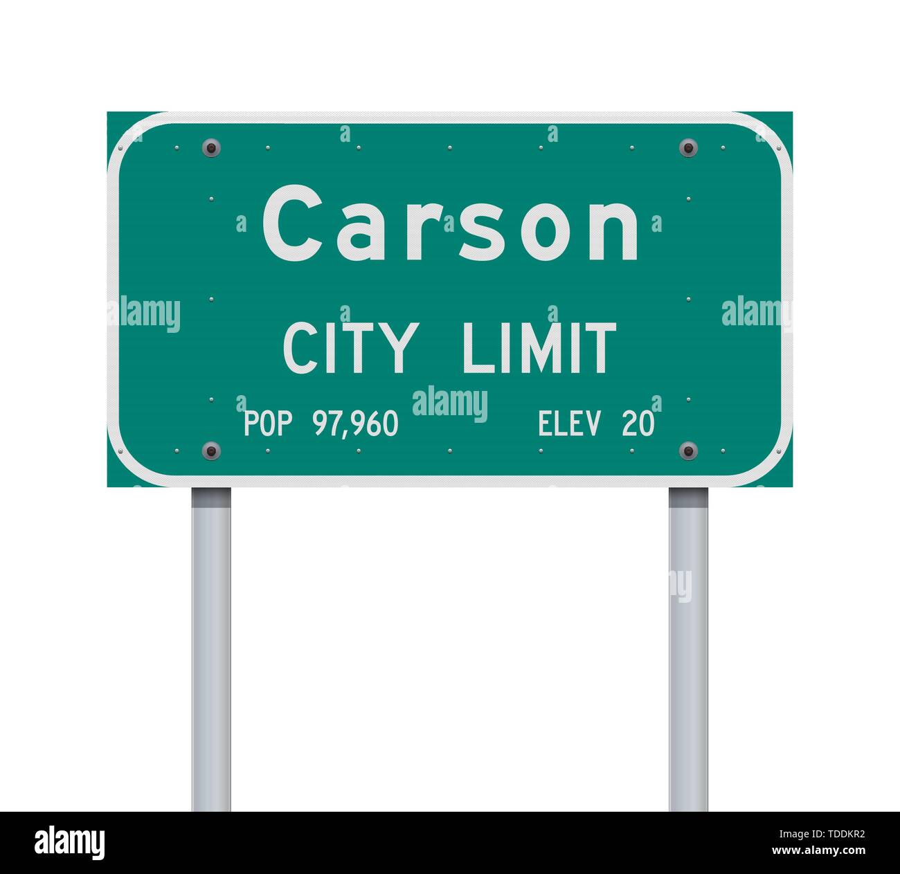 Vector illustration de la limite de Carson City Green road sign Illustration de Vecteur