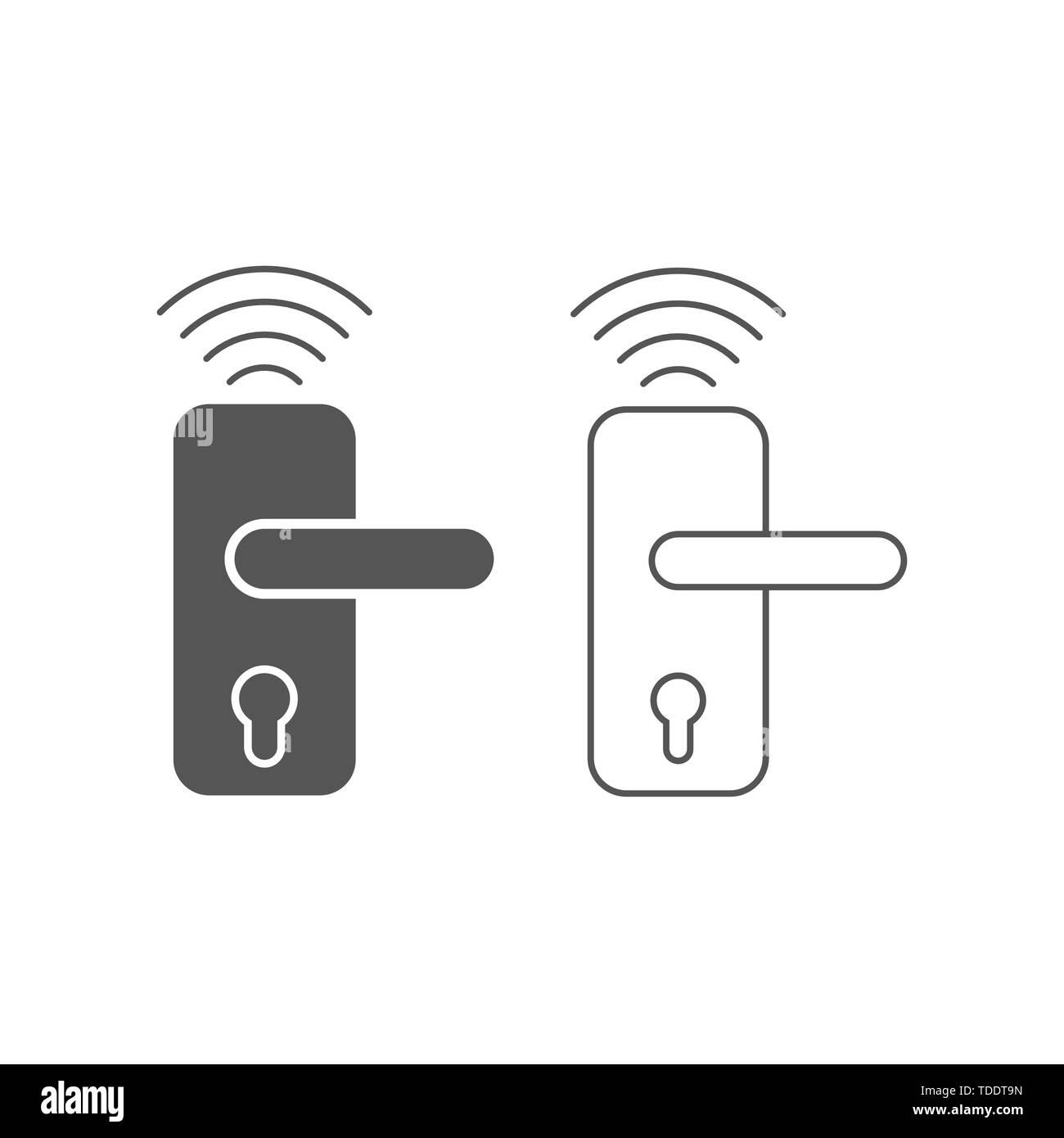 Smart Home, serrure de porte sans fil, l'icône vecteur smart lock system. Appartement moderne, simple vector illustration pour site web ou application mobile. EPS 10. Illustration de Vecteur