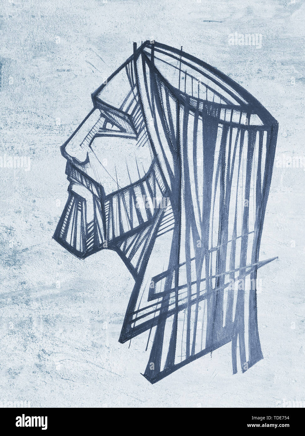 Crayon A La Main Et Le Charbon De L Illustration Ou Le Dessin De Jesus Christ Face Photo Stock Alamy