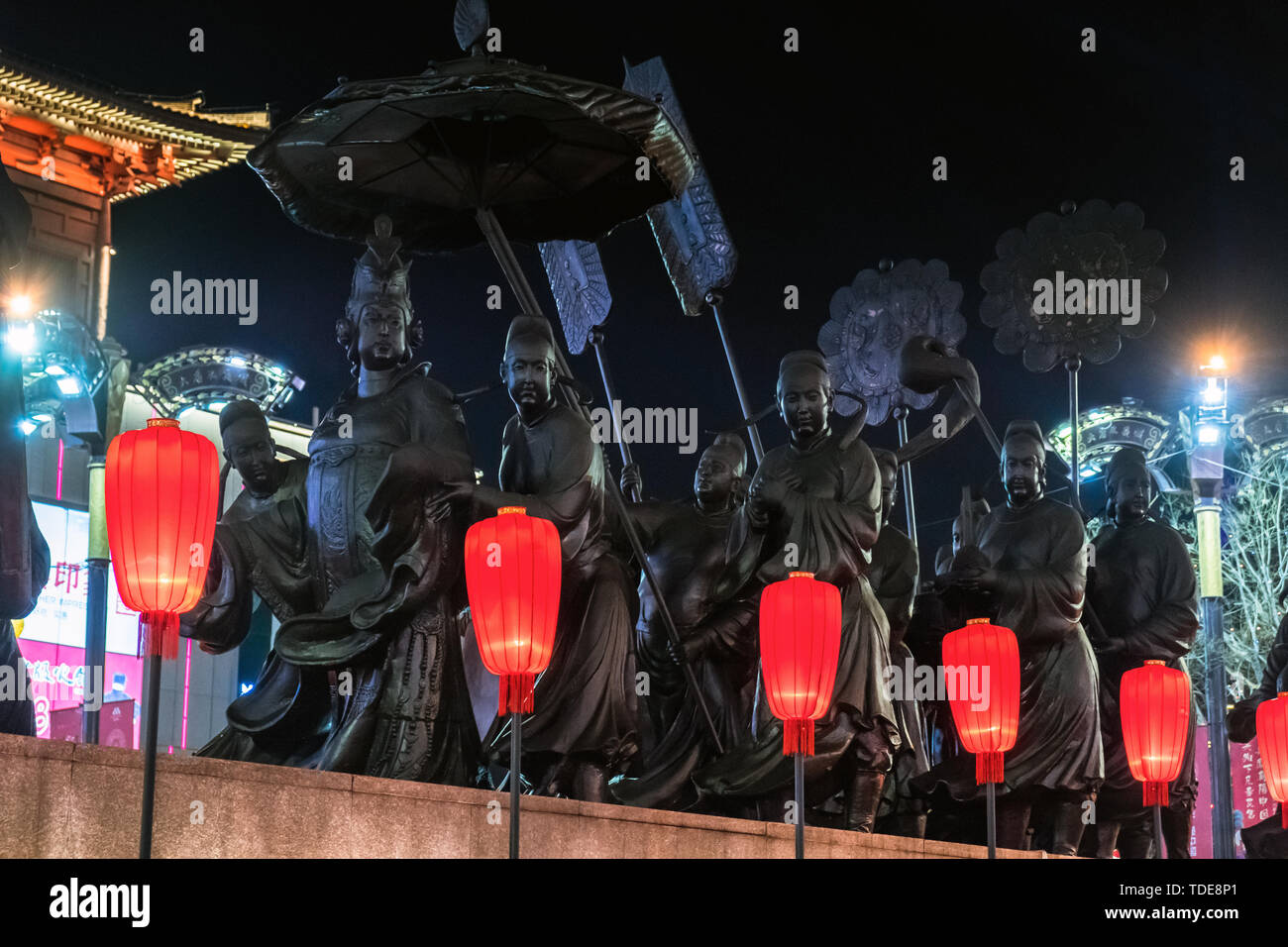 Xi'an 2018 Année Plus La Chine, la Grande Pagode de l'Oie Sauvage, Datang nuit City, New Chinatown Banque D'Images