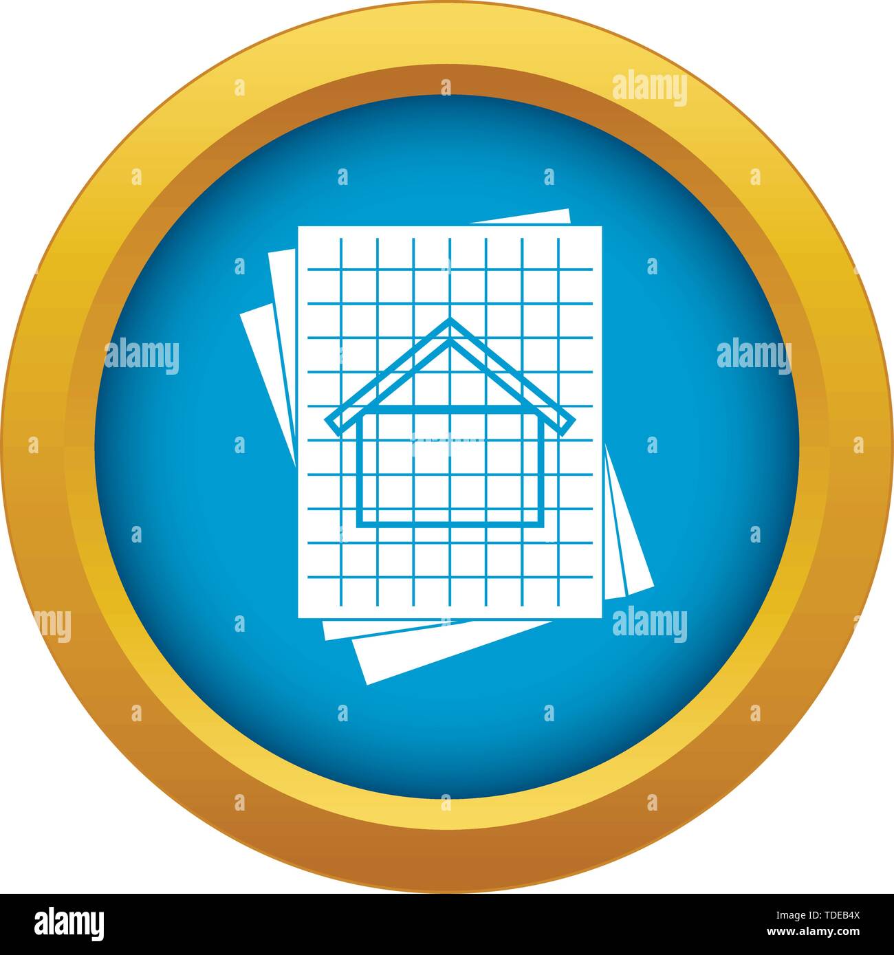 L'icône plan maison isolée vecteur bleu Illustration de Vecteur