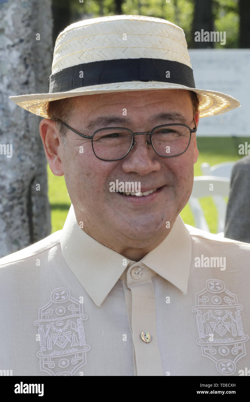 New York, NY, USA. 14 Juin, 2019. Organisation des Nations Unies, New York, USA, 15 juin 2019 - Affaires étrangères Secrétaire Teodoro Locsin Jr a eu tendance première célébration de la journée d'aujourd'hui au siège des Nations Unies à New York. Le Bloomsday Festival est une célébration annuelle de James Joyce, Ulysse, l'épopée moderniste d'événements qui ont lieu à Dublin le 16 juin 1904. Le nom est inspiré par le personnage principal Leopold Bloom.Photo : Luiz Rampelotto/EuropaNewswire.Crédit photo obligatoire. Credit : Luiz Rampelotto/ZUMA/Alamy Fil Live News Banque D'Images