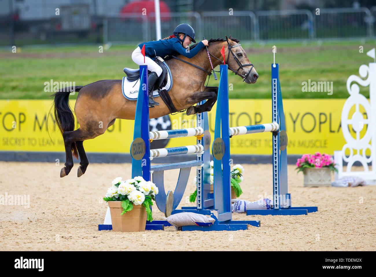 Nantwich, Cheshire, Royaume-Uni. 15 juin, 2019.2e place. Katie Bradburne équitation Runaway Dolly. GBR. Les parents de poney 128cm championnat. Bolesworth écuyer International Horse Show. Silvi. Cheshire. United Kingdom. GBR. 15/06/2019. Credit : Sport en images/Alamy Live News Banque D'Images