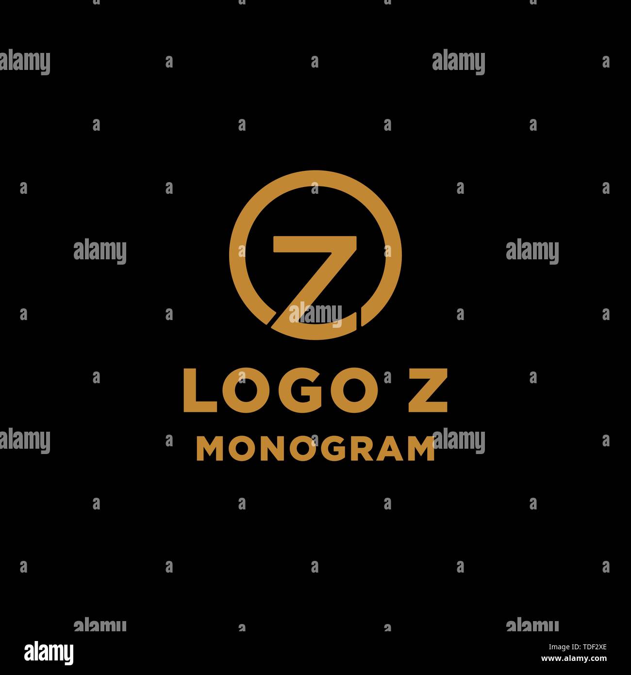 Z initial de luxe design logo icône vecteur élément isolé Illustration de Vecteur
