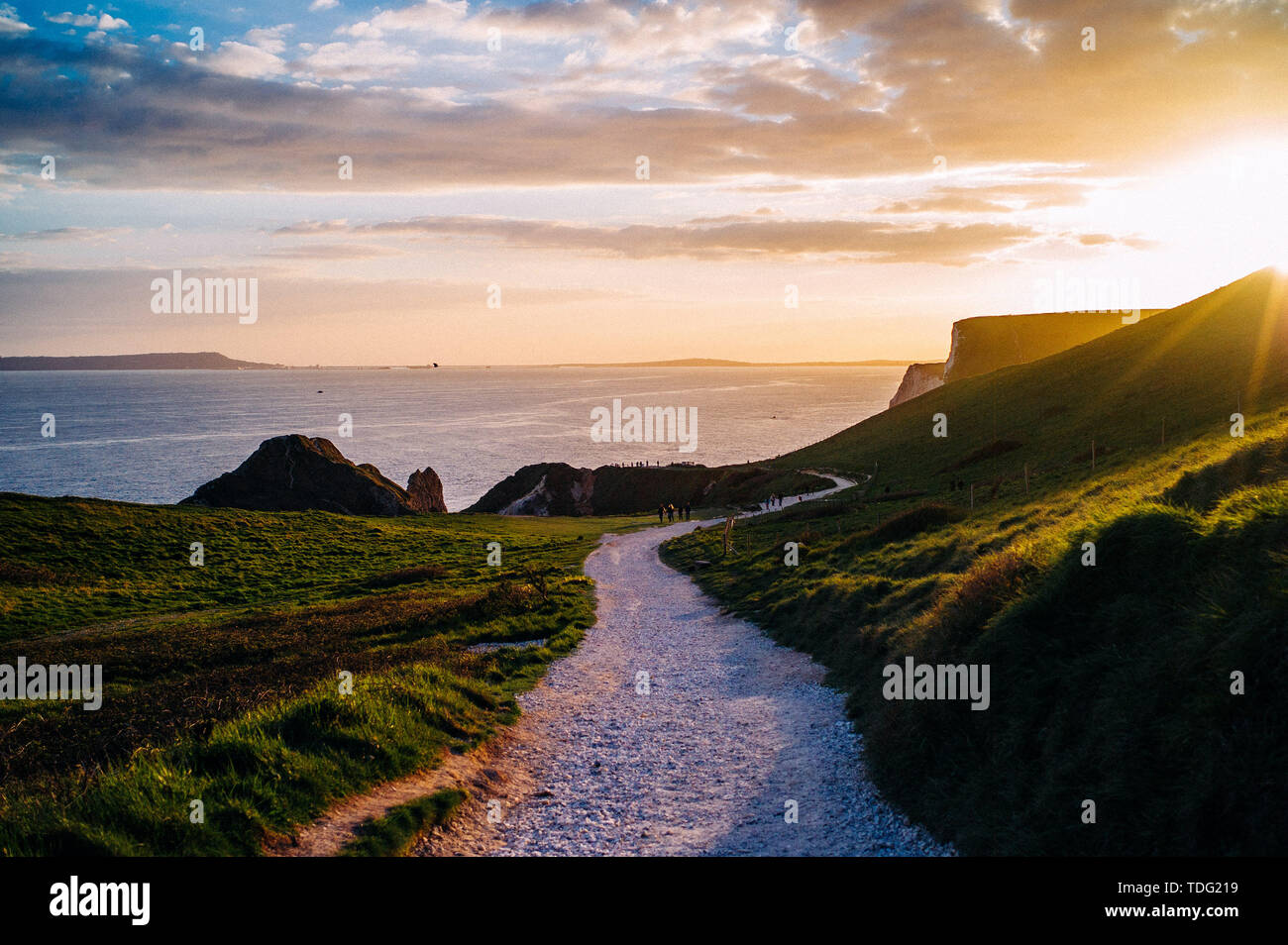 Durdle door le long de la Côte Jurassique, dans le Dorset, Angleterre, Royaume-Uni Banque D'Images