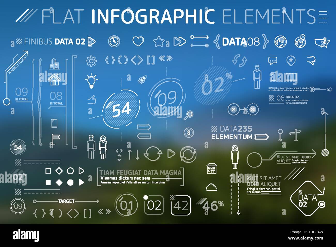 Télévision d'entreprise Infographie Collection d'éléments Illustration de Vecteur