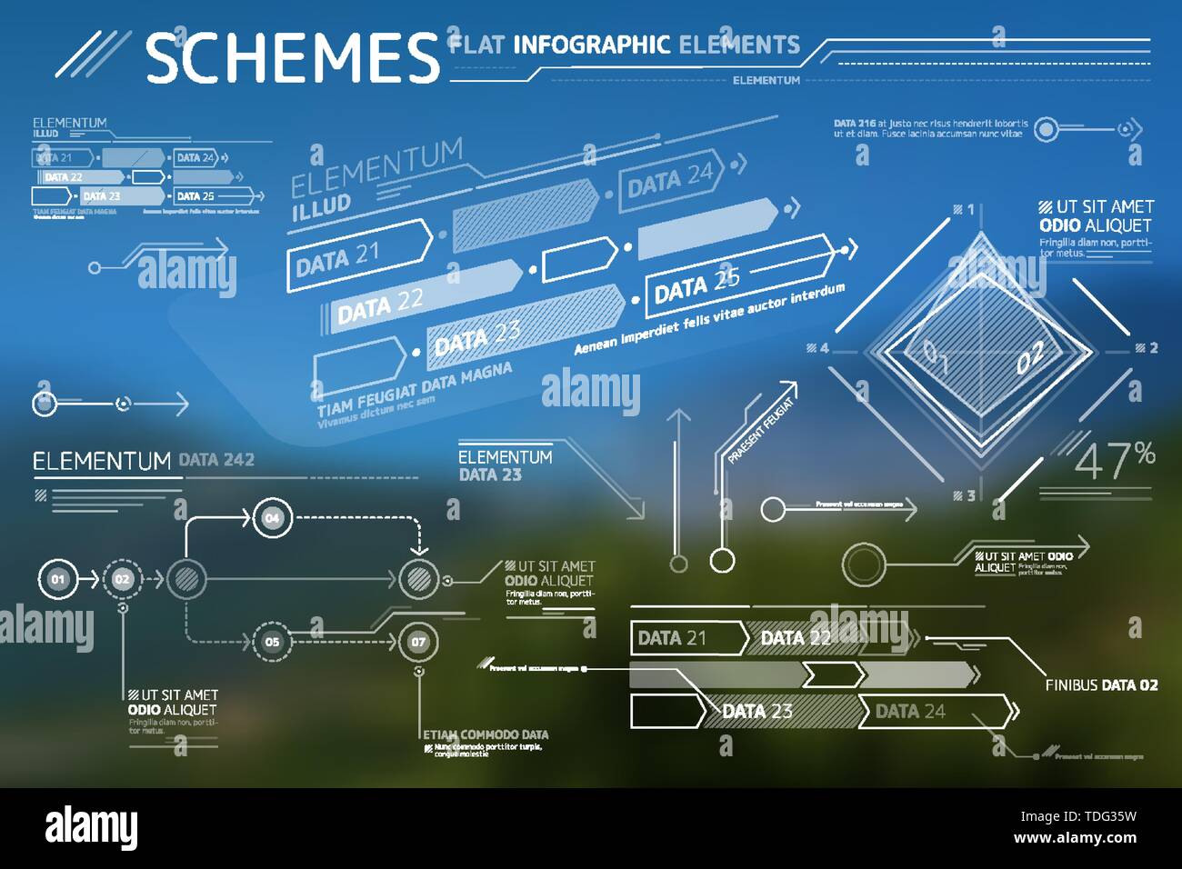 Collection d'éléments des programmes télévision Infographie Illustration de Vecteur