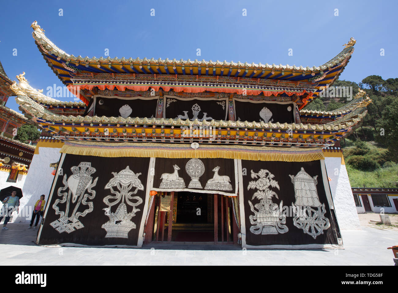 Le paysage de Lang Mu Temple à Gannan Banque D'Images