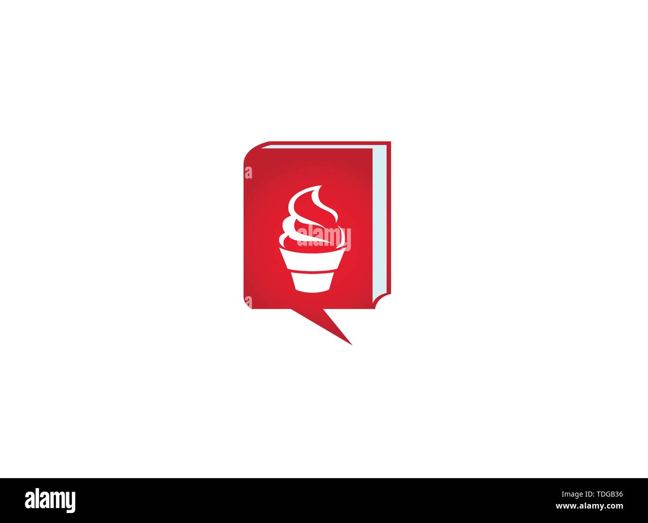 Livre de recettes de cuisine cupcake pour logo design illustration, muffin en icône de chat Illustration de Vecteur