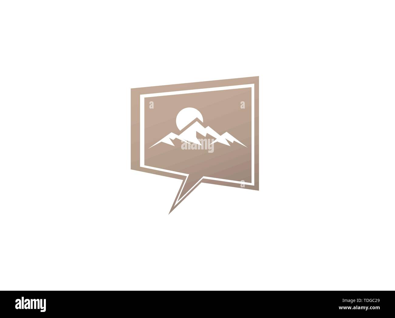 Big Blue Mountains avec sun et glace neige pour logo design illustration dans une icône de chat Illustration de Vecteur