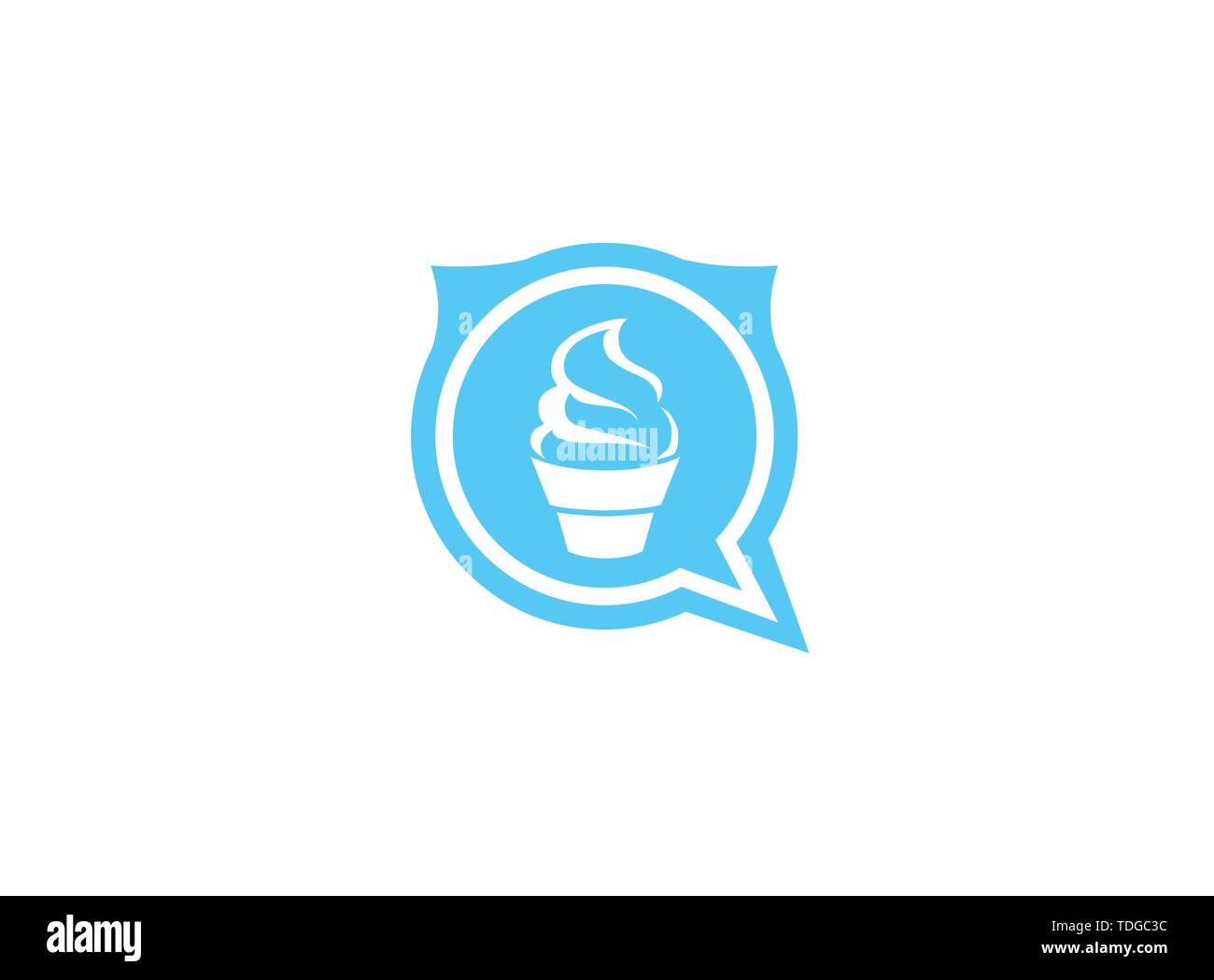 Cupcake crémeux Kuchen pour logo design illustration, muffin en icône de chat Illustration de Vecteur