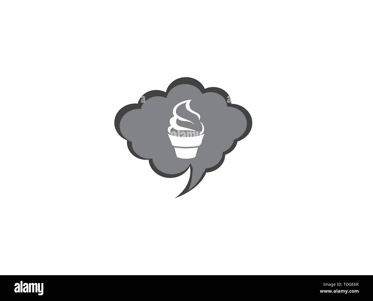 Cupcake crémeux Kuchen pour logo design illustration, muffin en icône de chat Illustration de Vecteur