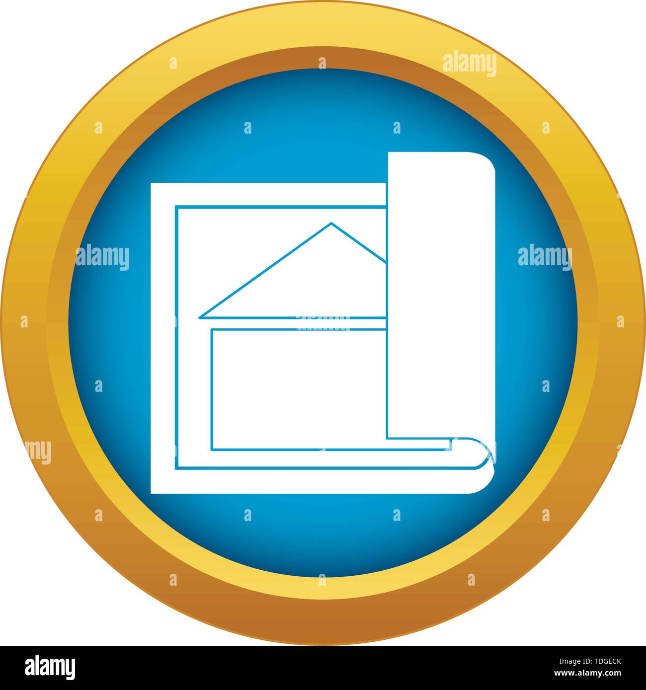 L'icône du plan bâtiment isolé vecteur bleu Illustration de Vecteur