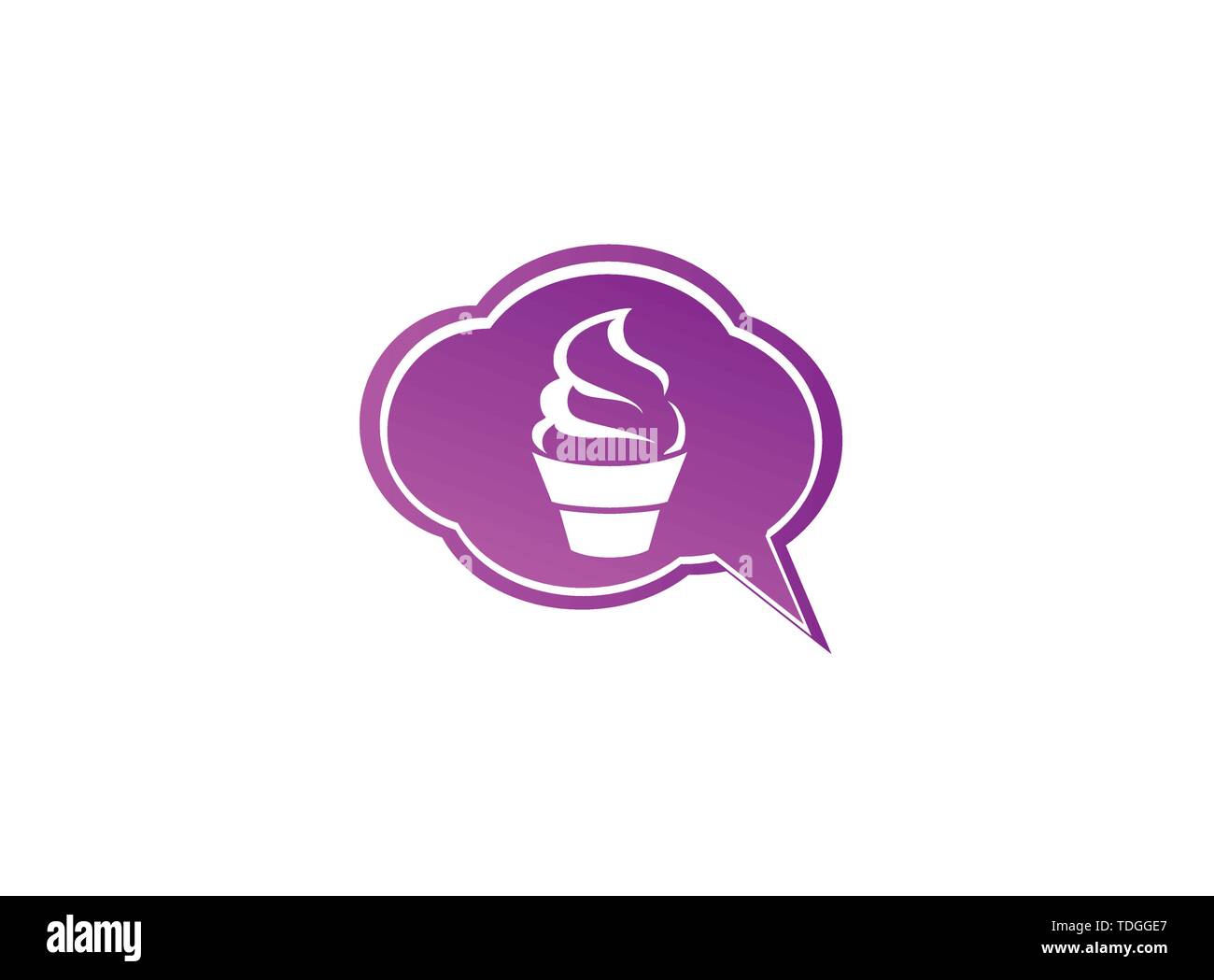 Cupcake crémeux Kuchen pour logo design illustration, muffin en icône de chat Illustration de Vecteur
