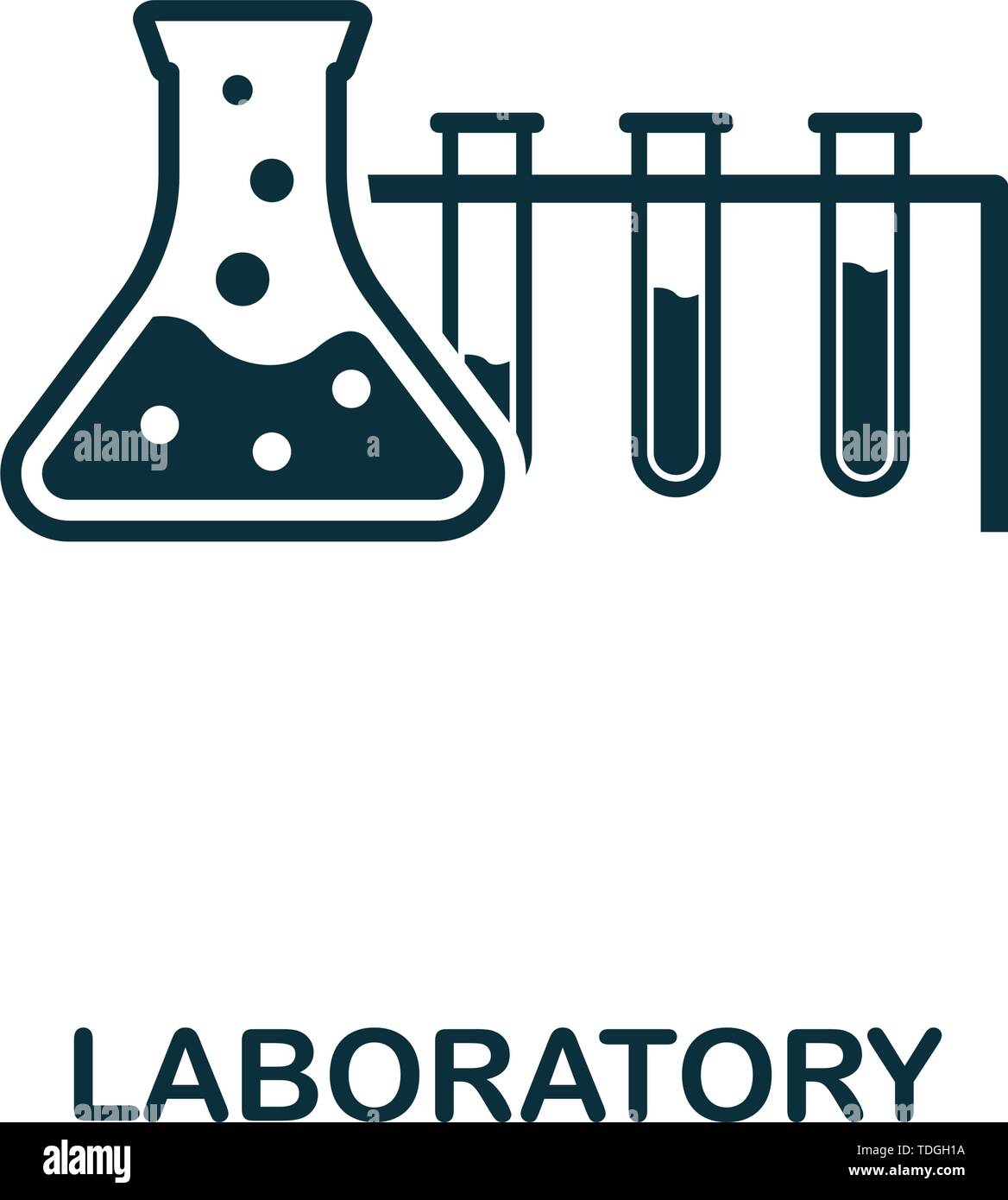 Icône vecteur laboratoire symbole. Signe de la biotechnologie créative collection d'icônes. Pourvus d''une télévision et d'ordinateur pour l'icône de laboratoire mobile Illustration de Vecteur