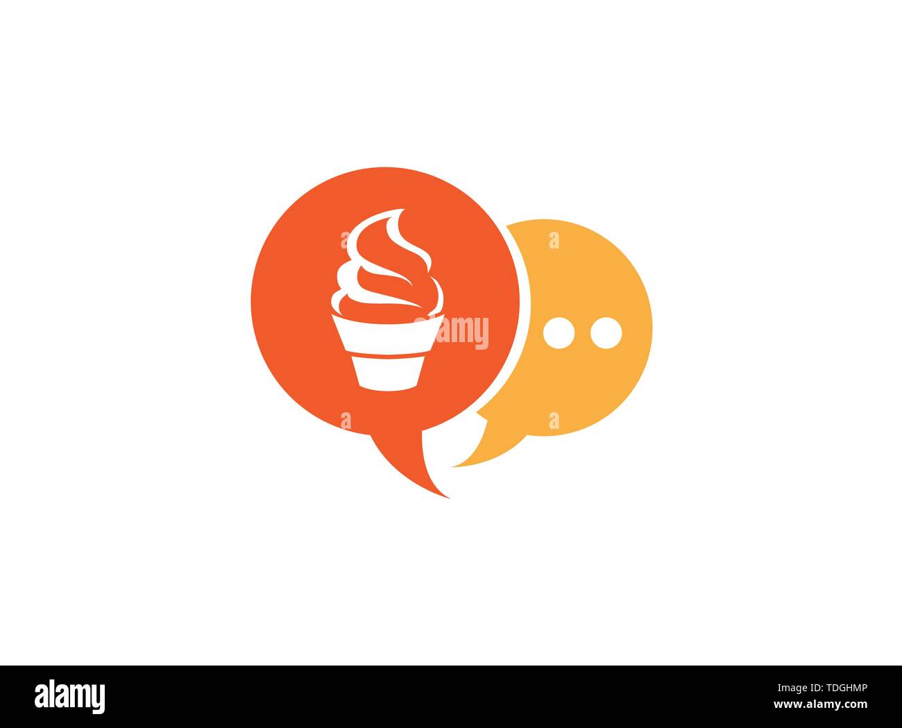 Cupcake crémeux Kuchen pour logo design illustration, muffin en icône de chat Illustration de Vecteur