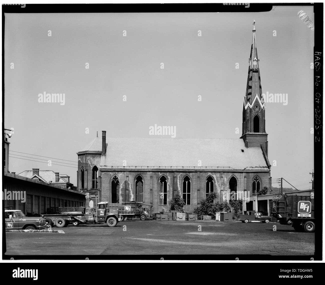 NORYH (Côté) Élévation - Saint remémore le Église Catholique Romaine, 1057 Flint Street, Cincinnati, OH, comté de Hamilton Banque D'Images