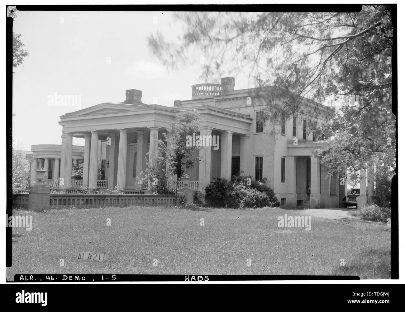 (Nord-ouest) avant l'élévation. 1936 - Gaineswood, 805 South Cedar Street, Demopolis, Marengo Comté, AL Banque D'Images