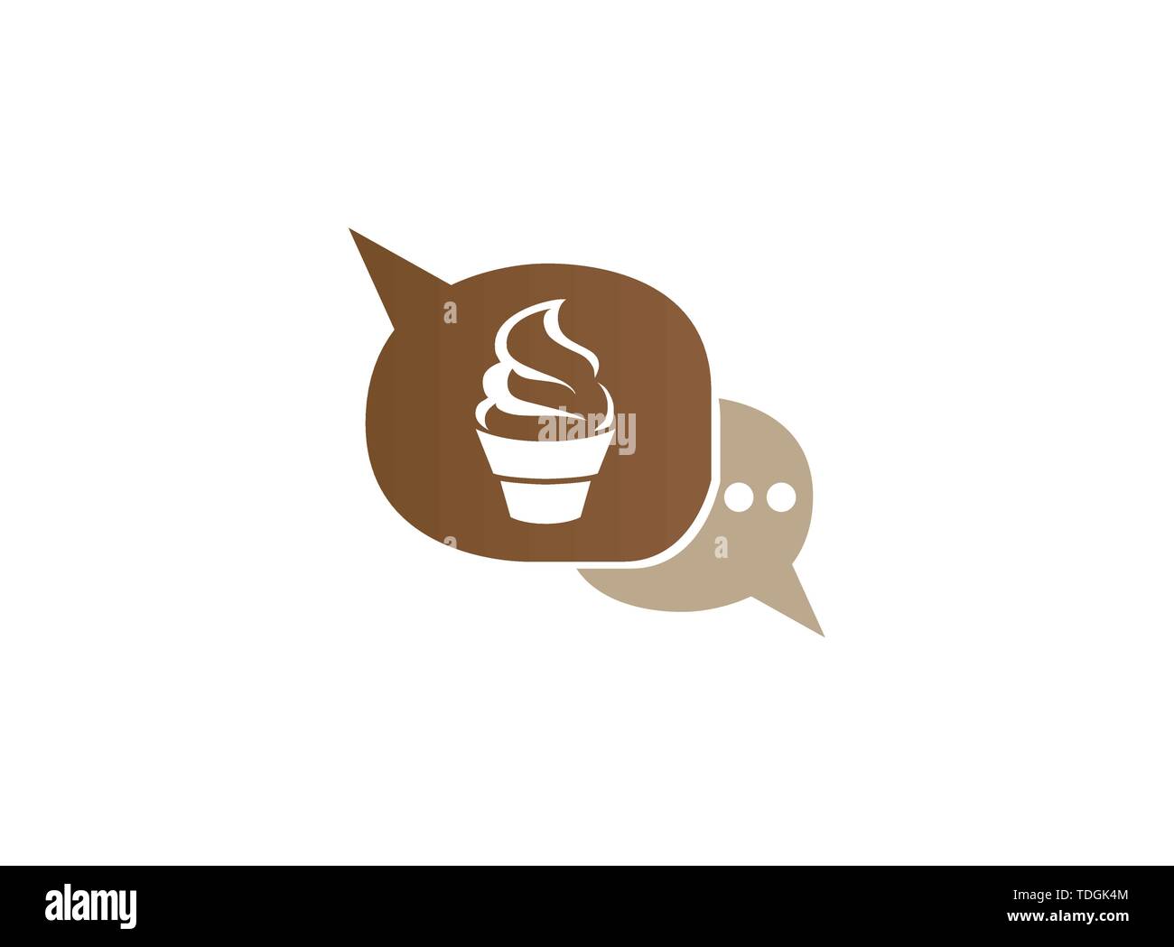 Cupcake crémeux Kuchen pour logo design illustration, muffin en icône de chat Illustration de Vecteur