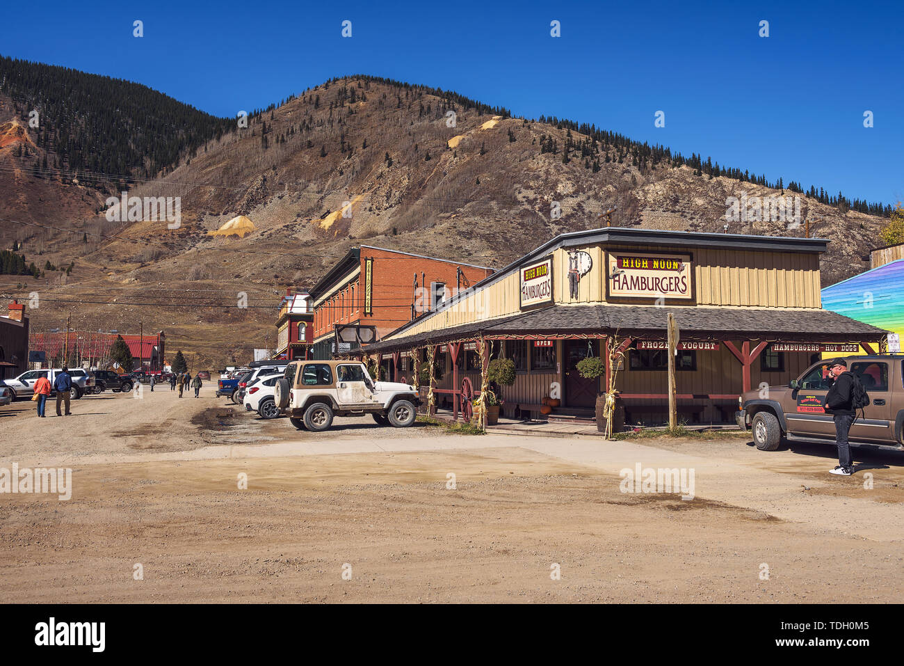 Vintage Hamburger restaurant situé dans le quartier historique de Silverton Banque D'Images