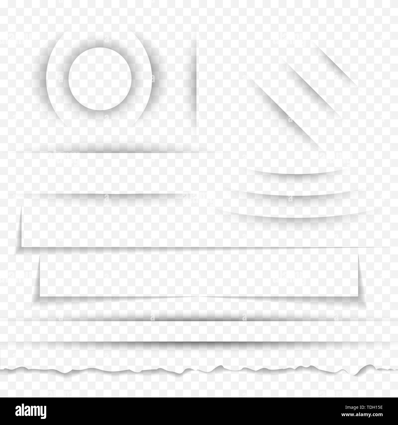 Papier réaliste transparent effet d'ombre. Bandeau Web. De l'ombre pour la publicité et les messages promotionnels isolé sur fond transparent. Illustration de Vecteur