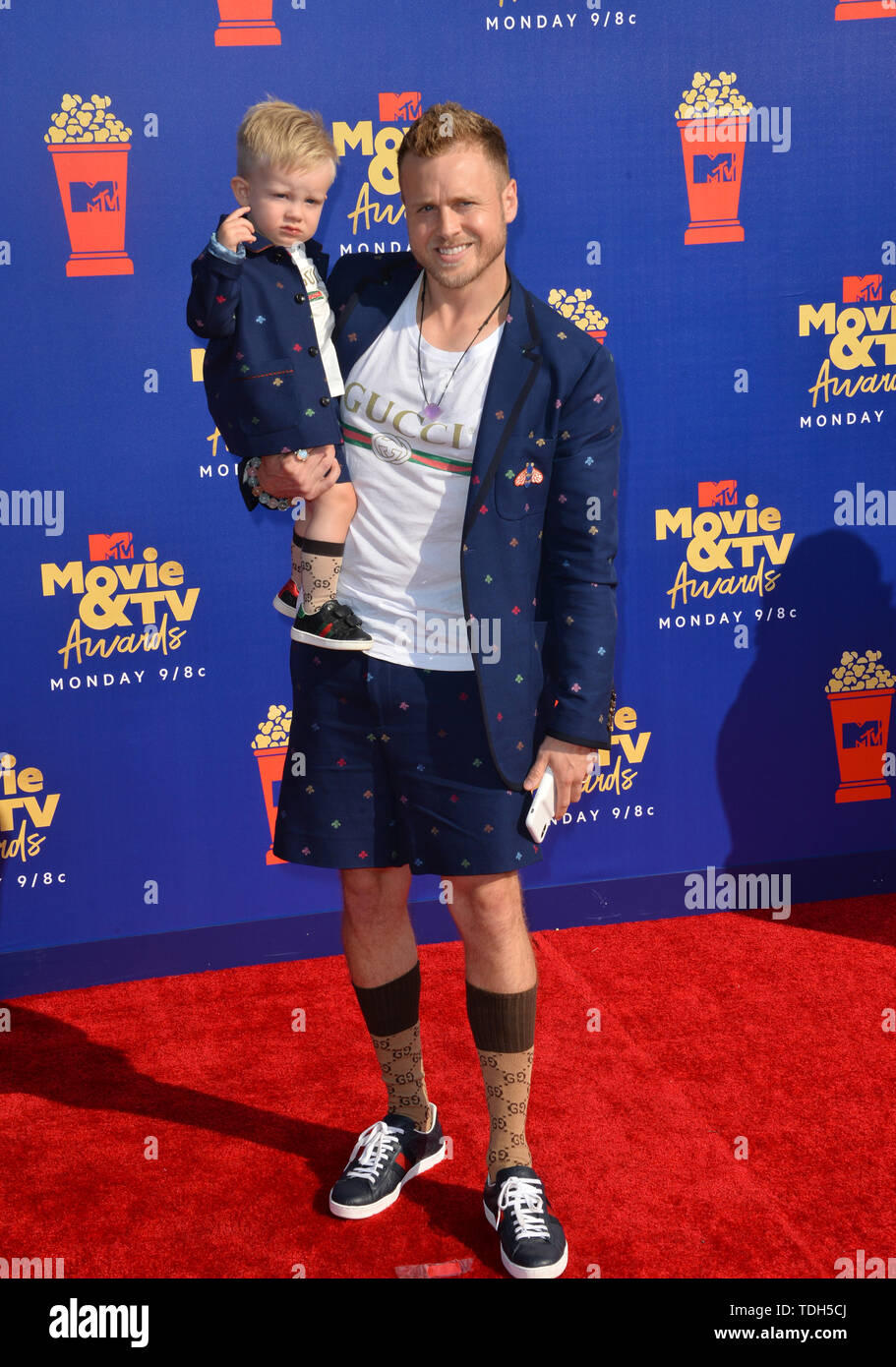 Santa Monica, USA. 16 juin 2019 : Spencer Pratt & Gunner Pierre au 2019 MTV Movie & TV Awards au Barker Hangar, Santa Monica. Crédit : Paul Smith/Alamy Live News Banque D'Images